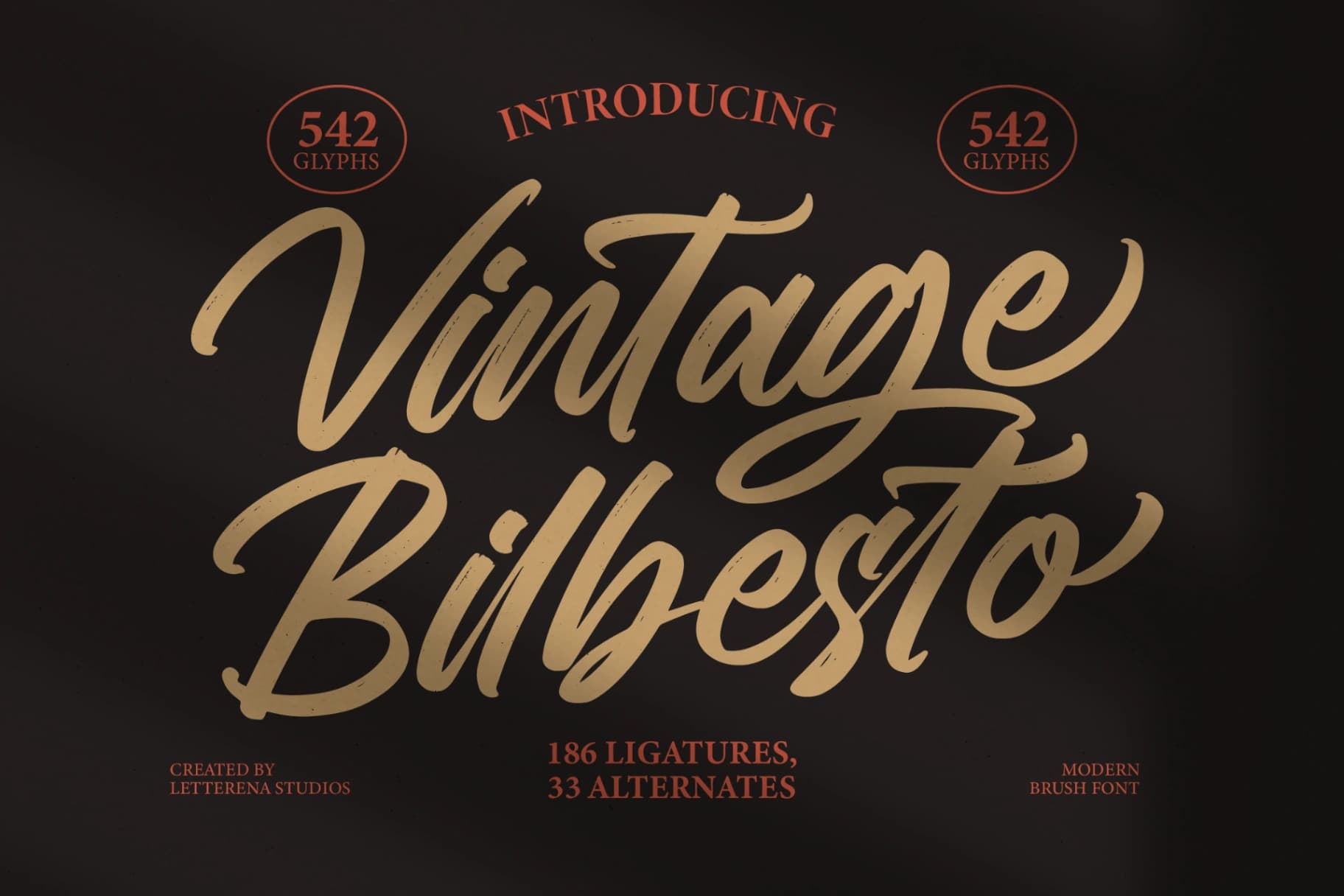 Preview of Vintage Bilbesto - Modern Brush Font font