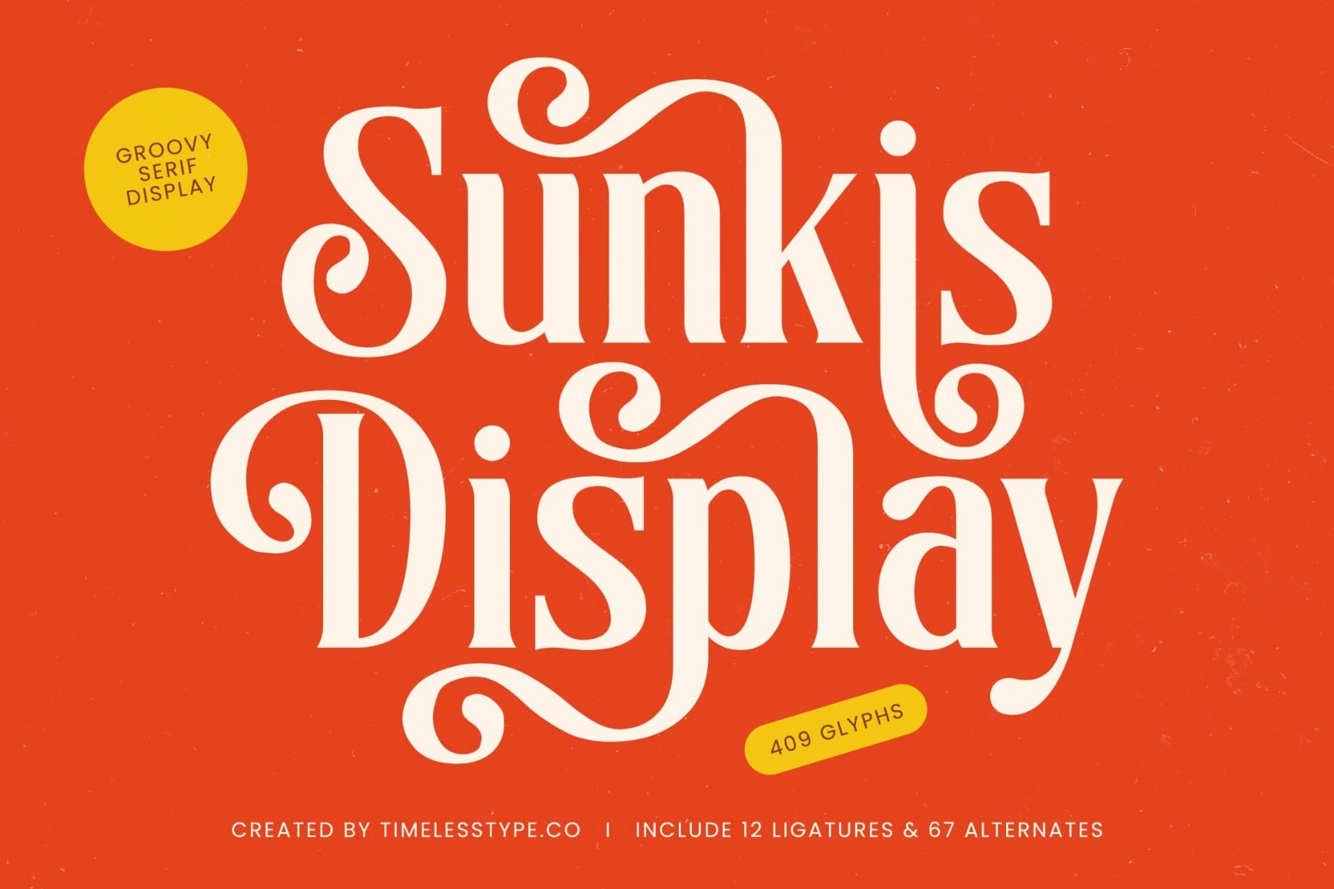 Preview of Sunkis Display - Groovy Serif Display Font font