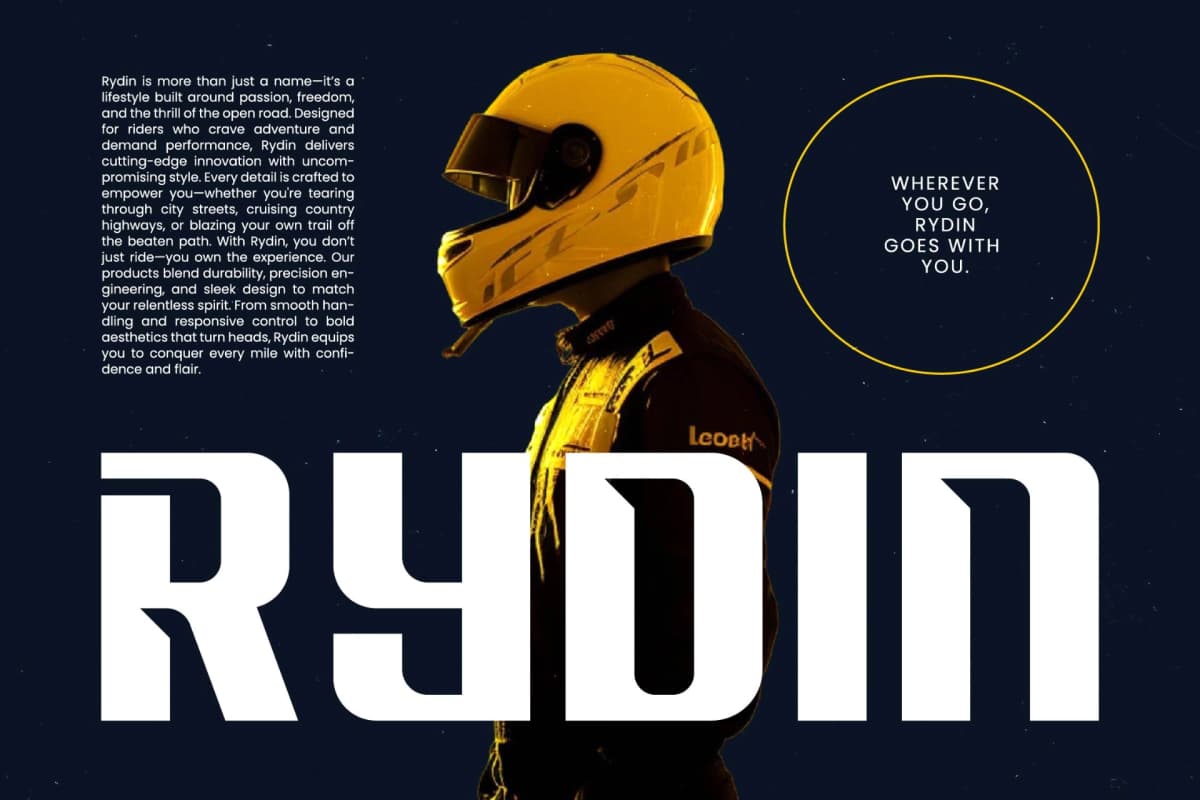 Drivery Enrich - Futuristic Sporty Font font preview 11