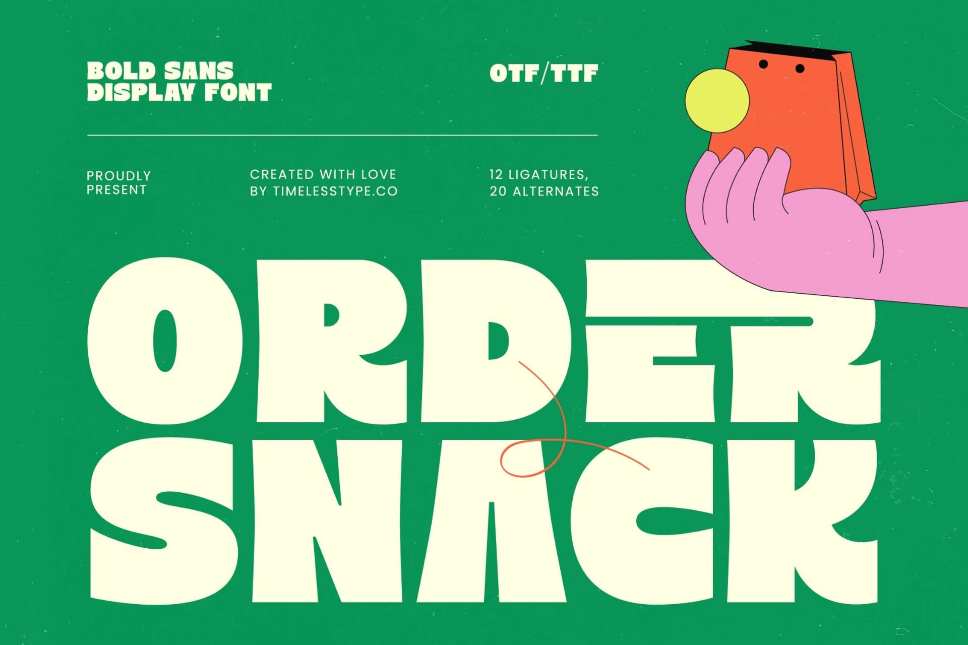 Preview of Order Snack - Bold Sans Display Font font