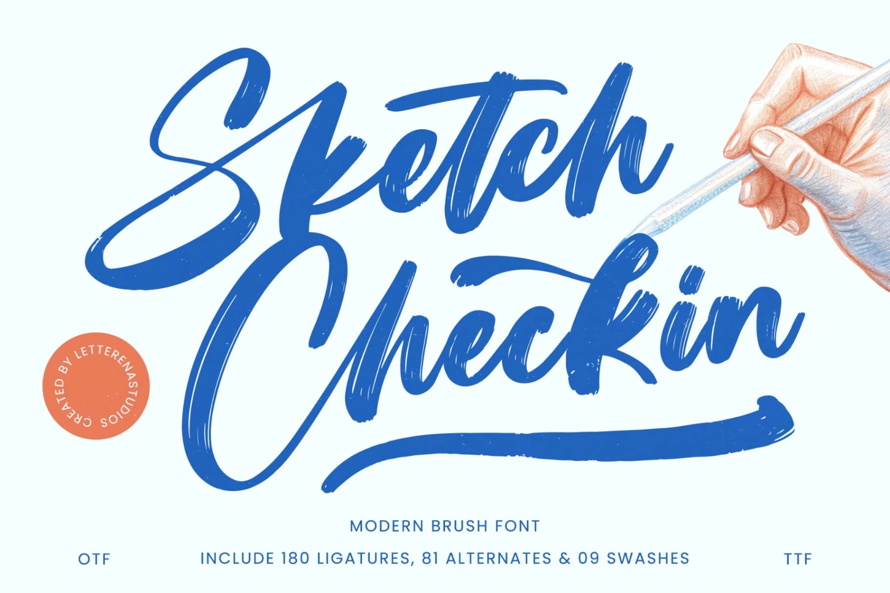 Preview 1 for Sketch Checkin - Modern Brush Font