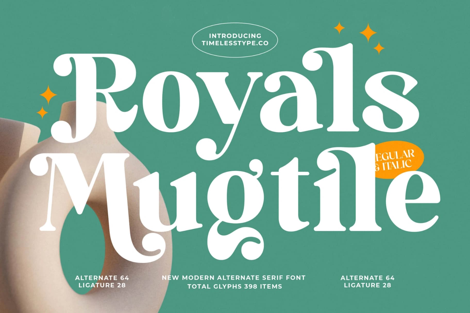 Preview of Royals Mugtile - Modern Alternate Serif Font font