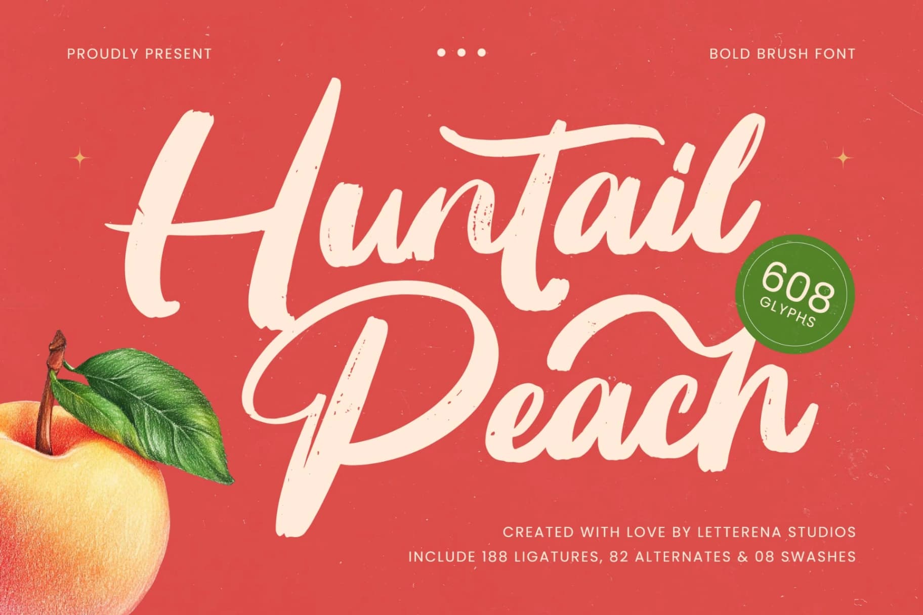Preview of Huntail Peach - Bold Brush Font font