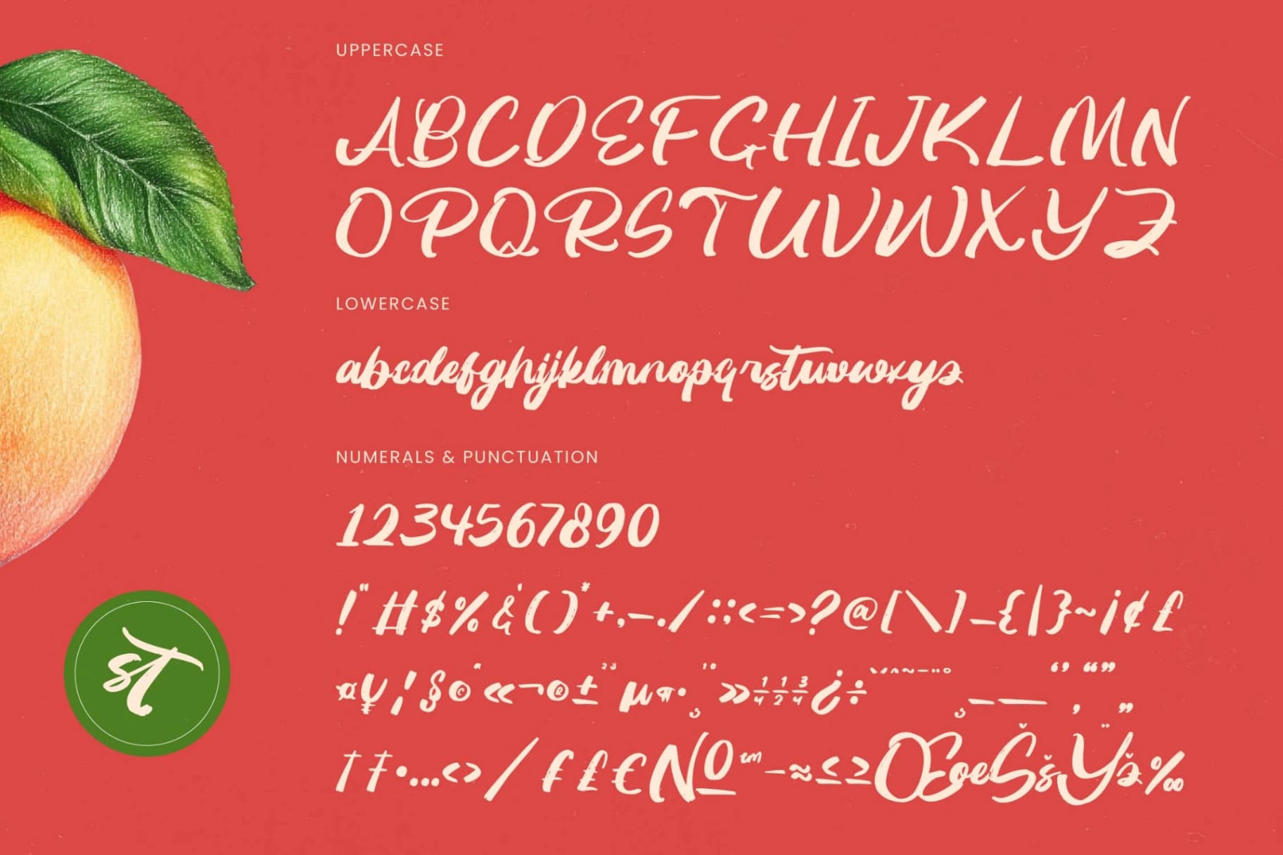 Preview 18 for Huntail Peach - Bold Brush Font