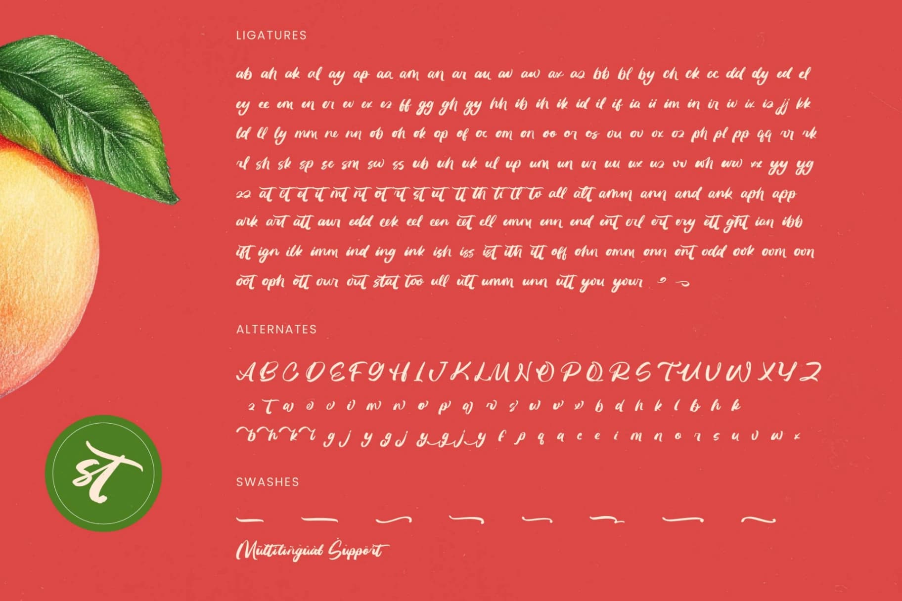 Preview 19 for Huntail Peach - Bold Brush Font
