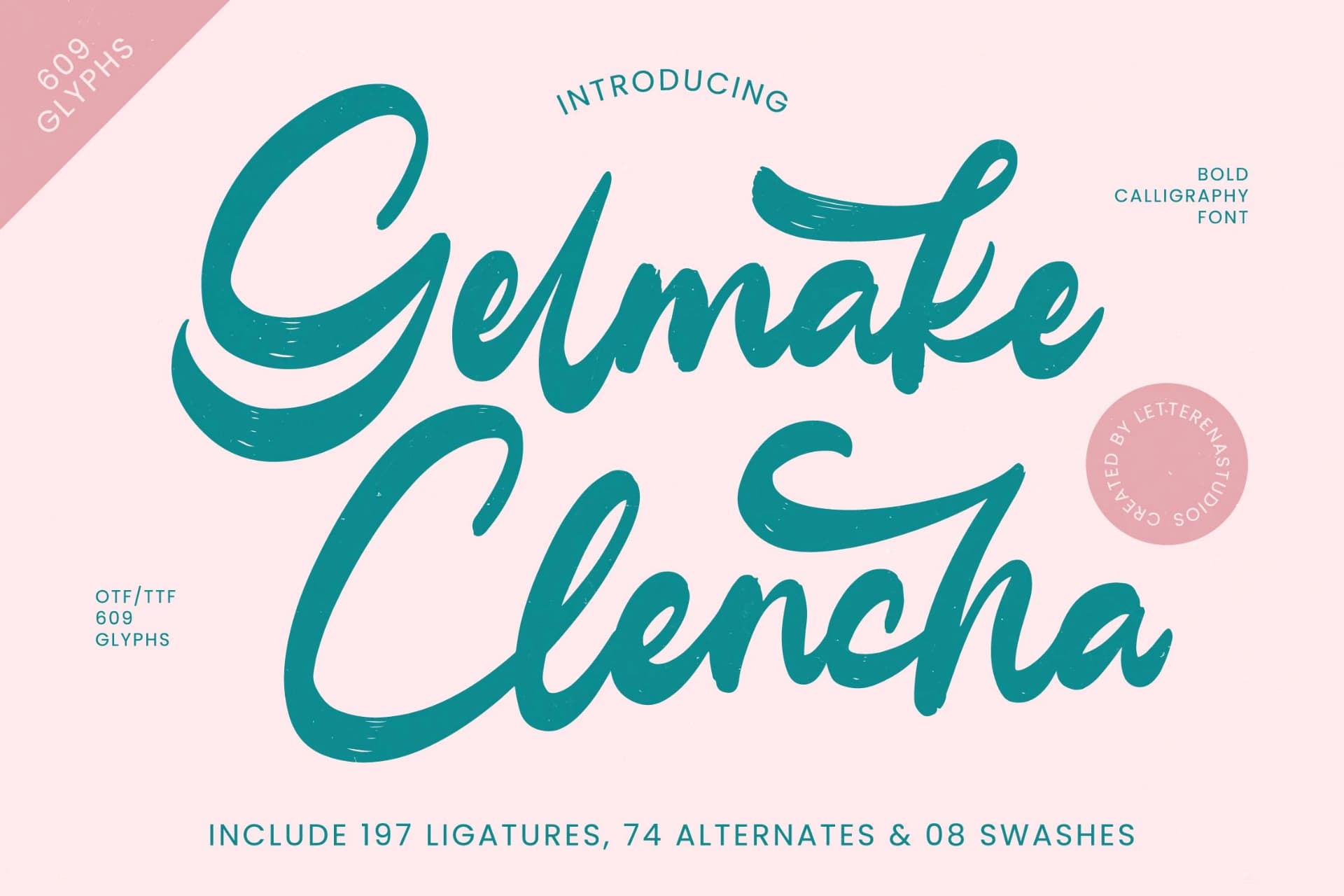 Preview of Gelmake Clencha - Bold Calligraphy Font font