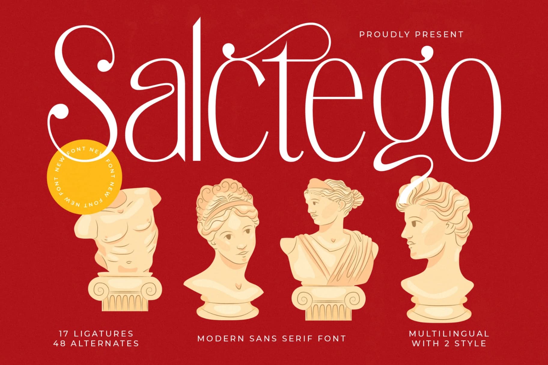 Preview of Salctego - Modern Sans Serif Font font