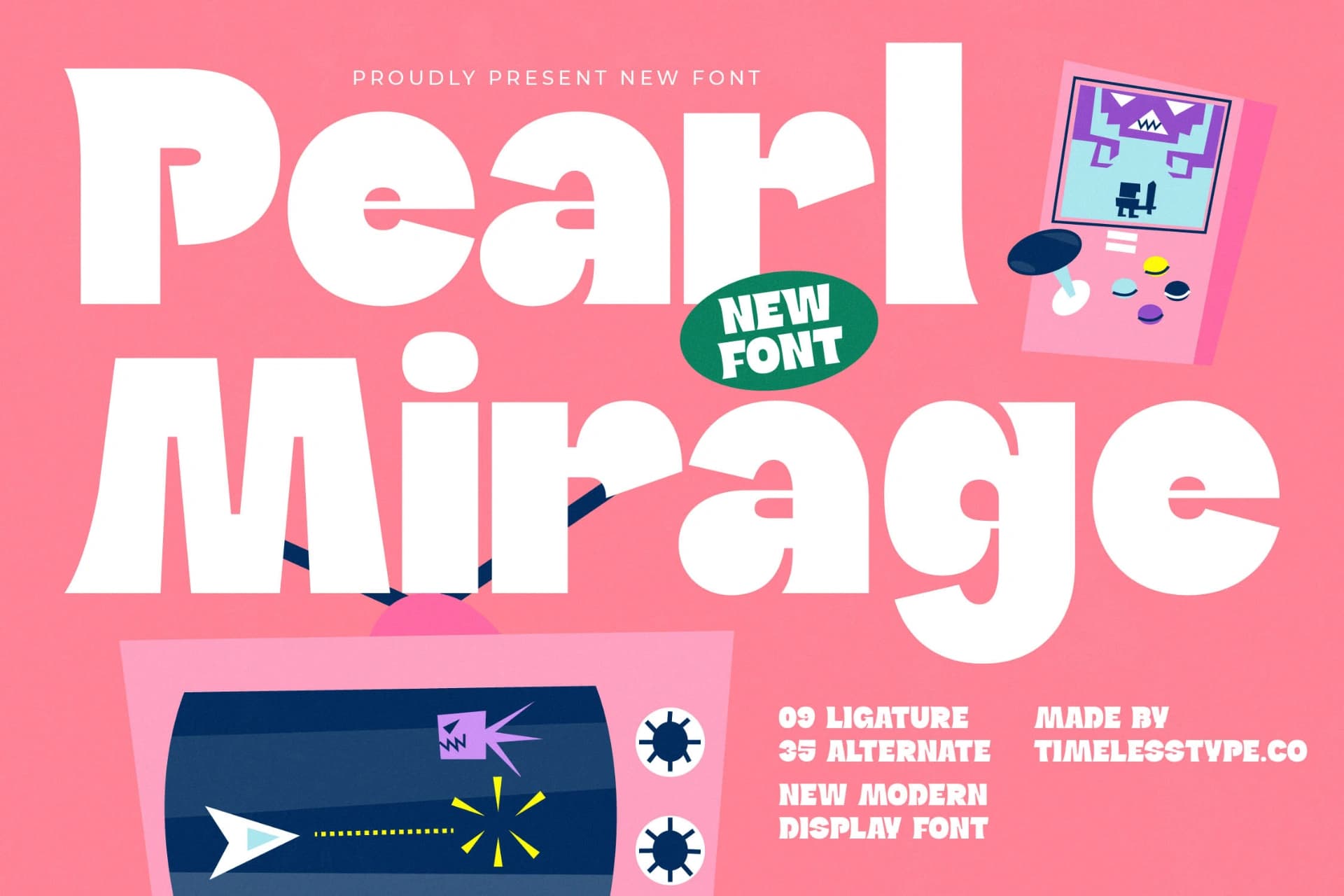 Preview of Pearl Mirage - Modern Display Font font