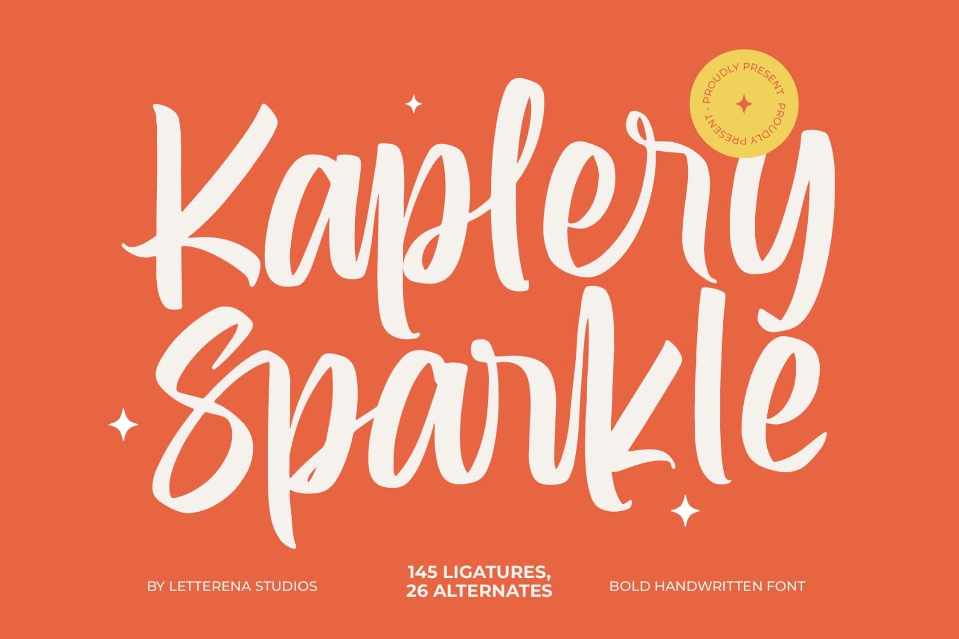 Preview of Kaplery Sparkle - Bold Handwritten Font font