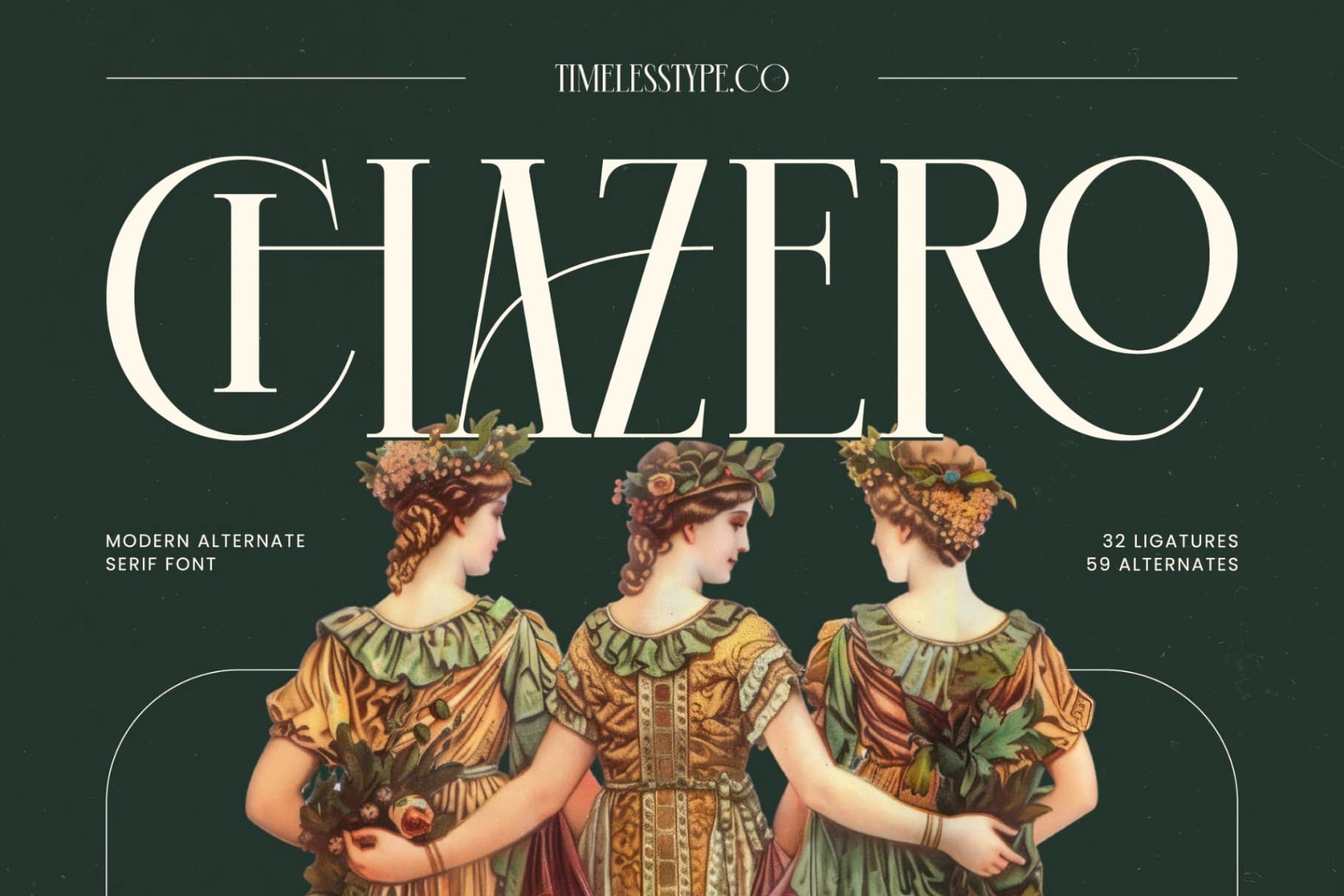 Preview of Chazero - Modern Alternate Serif Font font