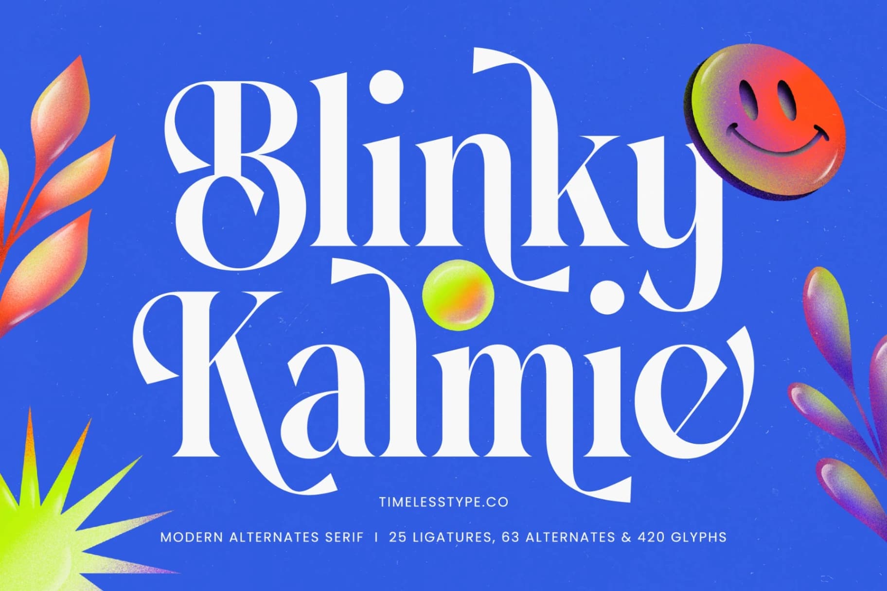 Preview of Blinky Kalmie - Modern Alternate Serif font