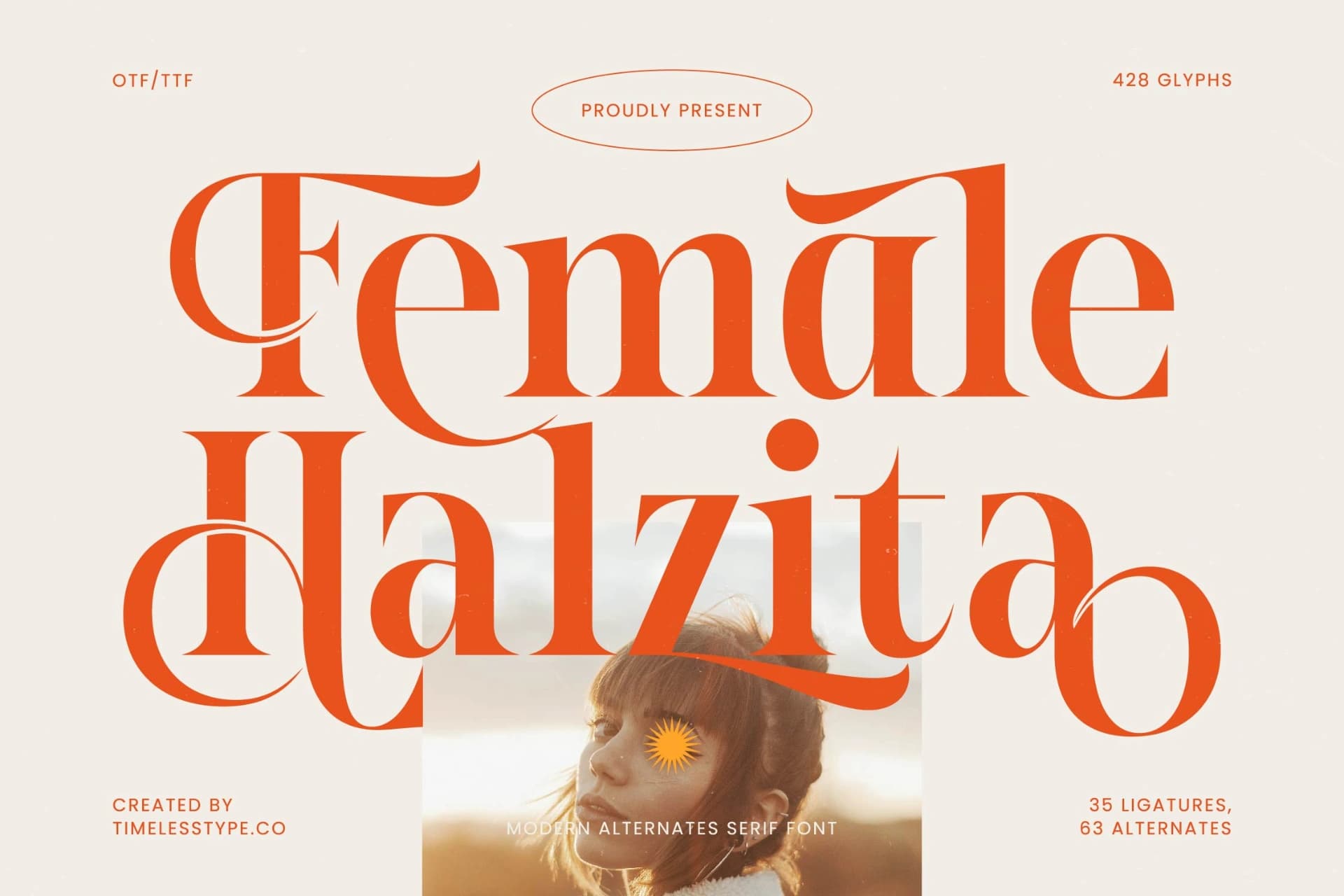 Preview of Female Halzita - Modern Alternate Serif font