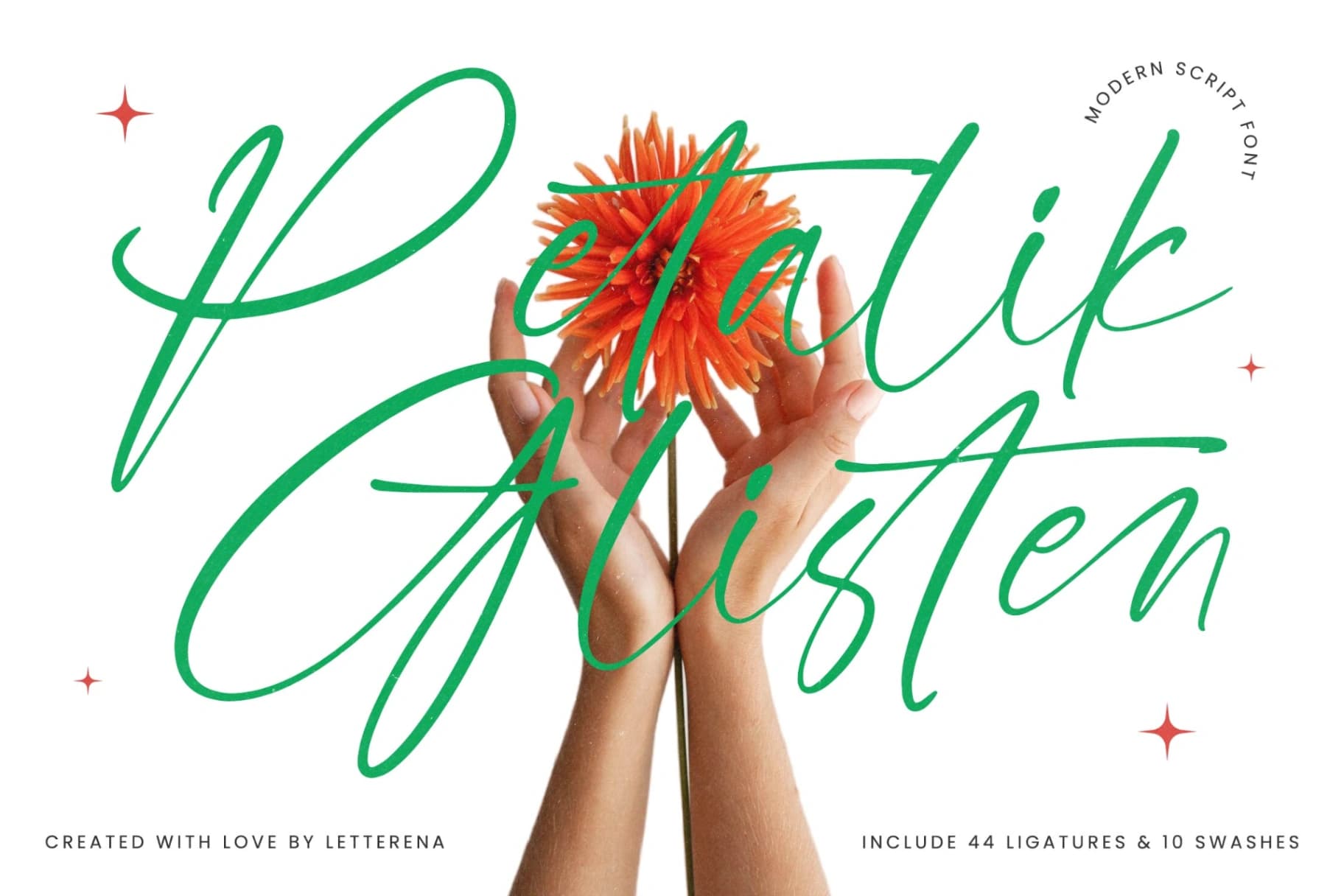 Preview of Petalik Glisten – Modern Script Font font
