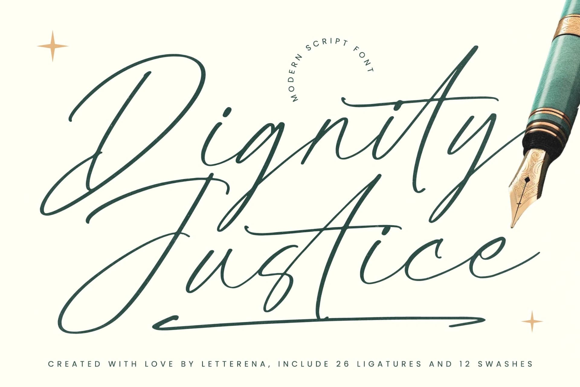 Preview of Dignity Justice – Modern Script Font font