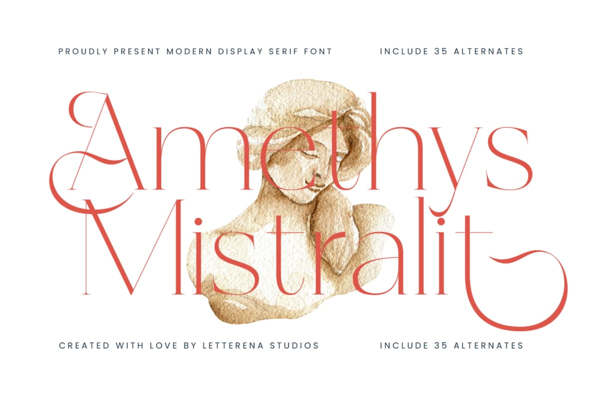 Amethys Mistralit – Modern Display Serif font preview 1