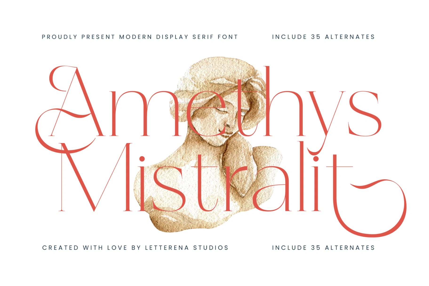 Preview of Amethys Mistralit – Modern Display Serif font