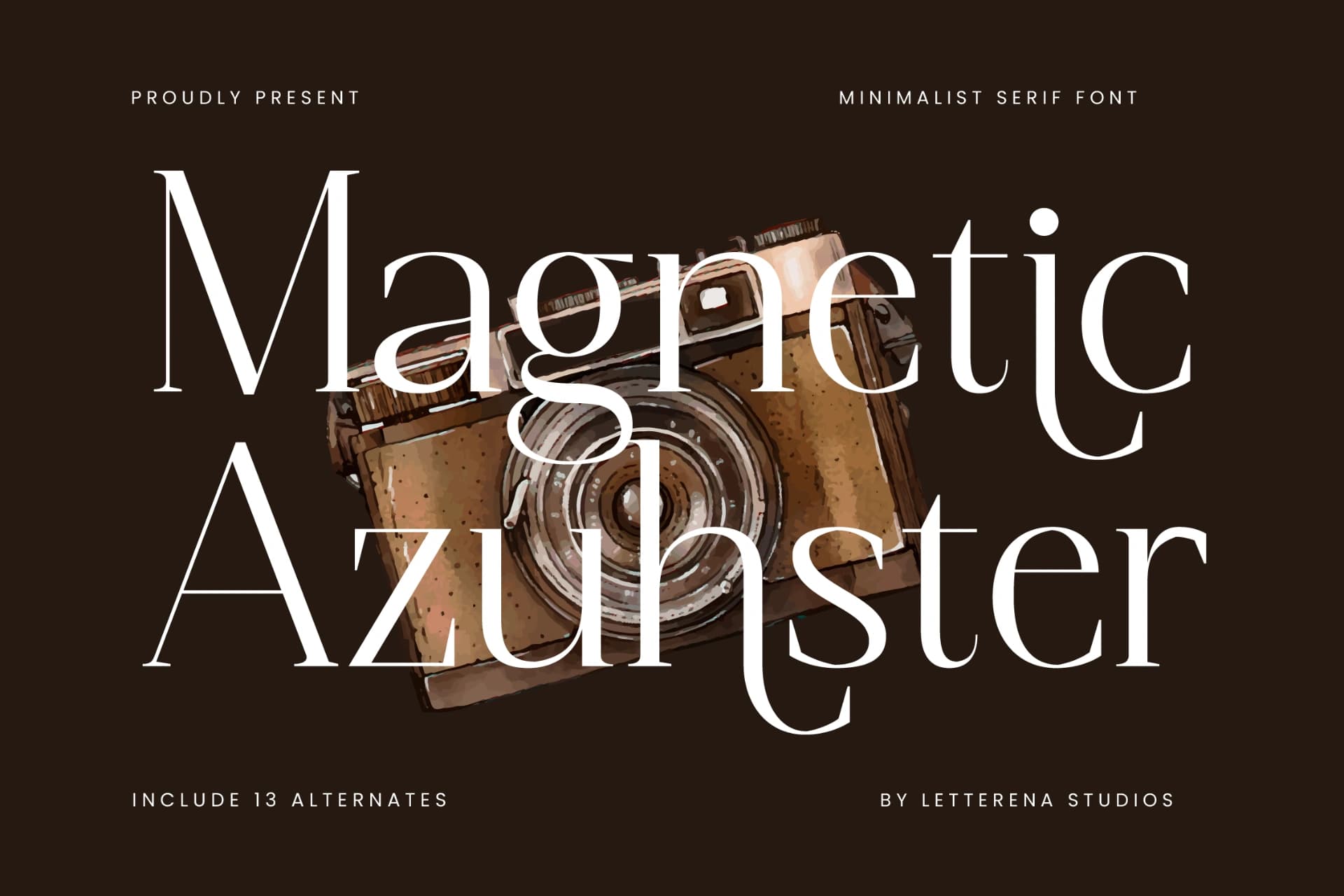 Preview of Magnetic Azuhster – Minimalist Serif Font font