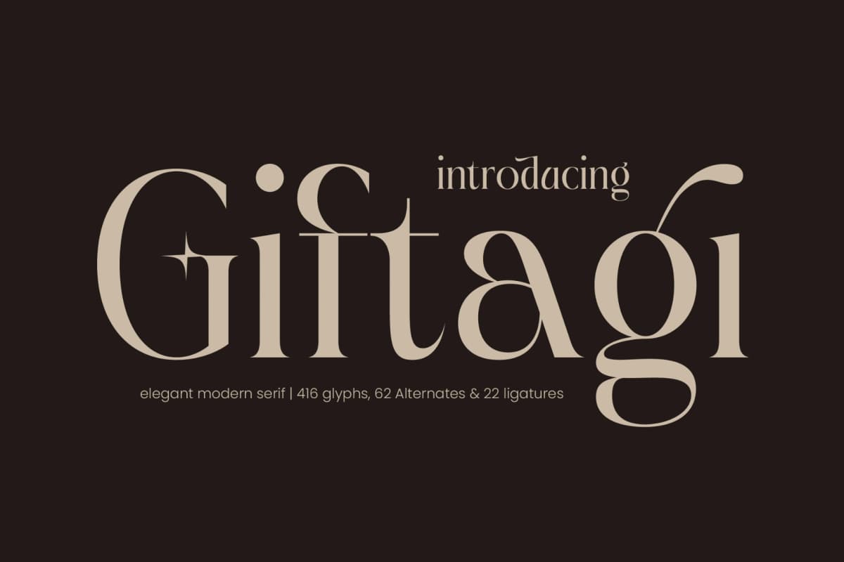 Giftagi - Elegant Modern Serif Font font preview 1