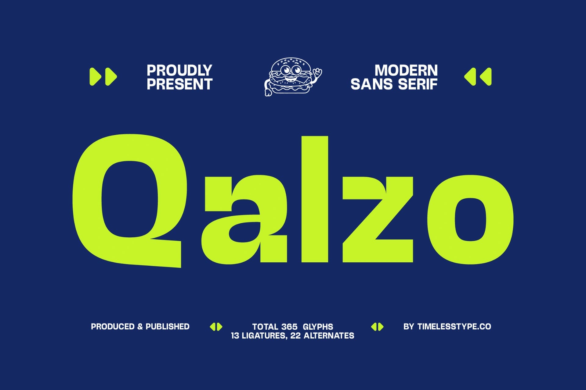 Preview of Qalzo - Elegant Sans Serif Font font