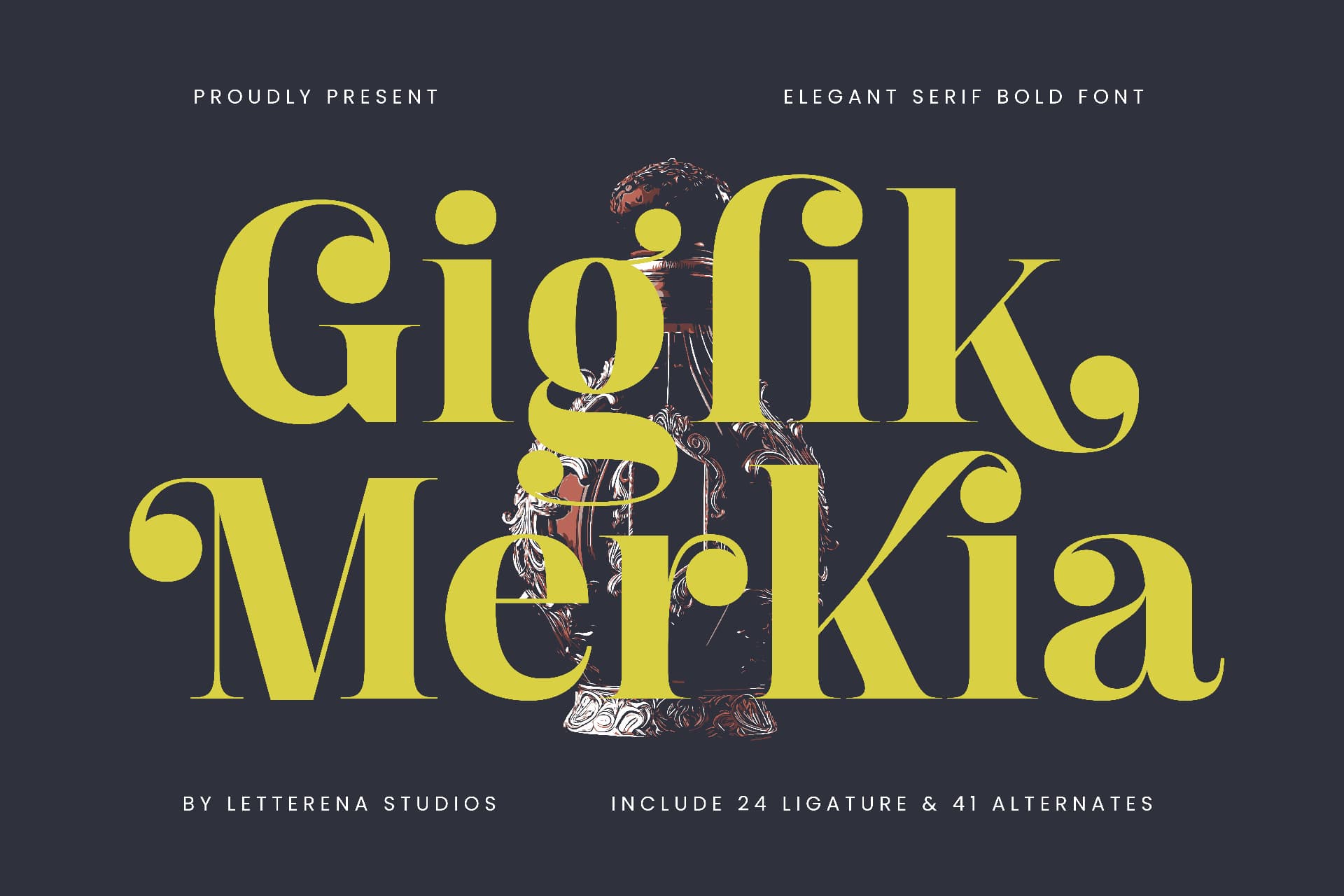 Preview of Giglik Merkia - Elegant Serif Bold Font font