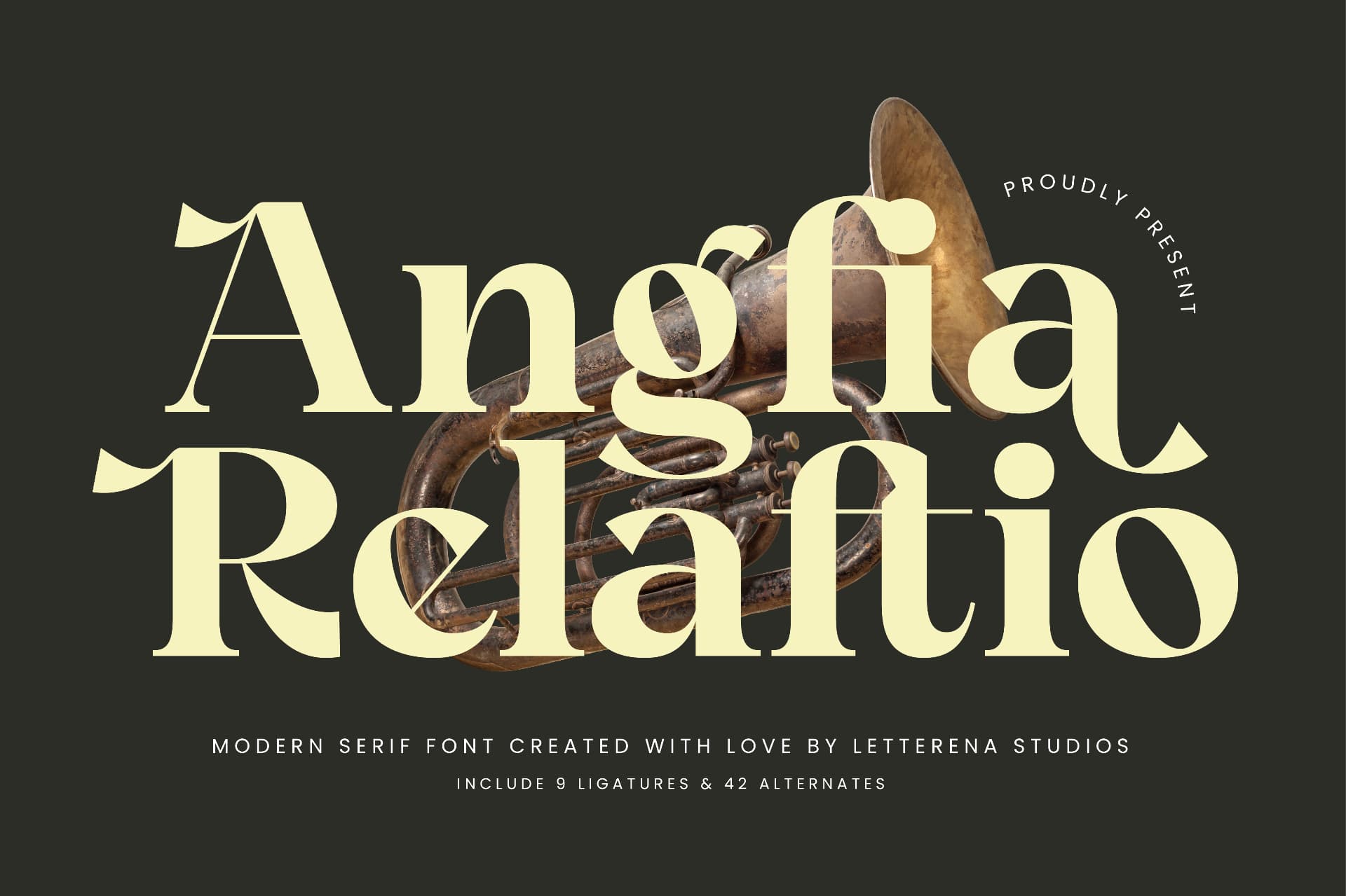 Preview of Angfia Relaftio - Modern Serif Font font