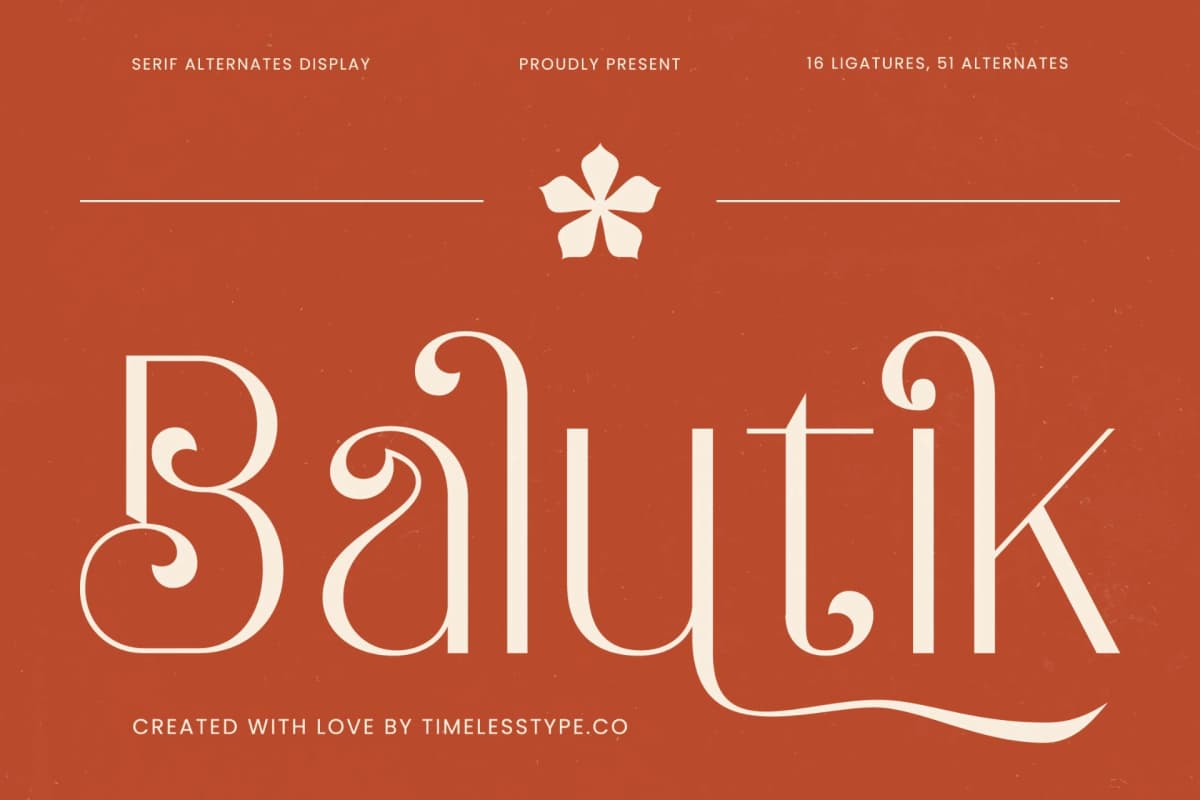 Hustle Batik - Serif Alternate Display font preview 8