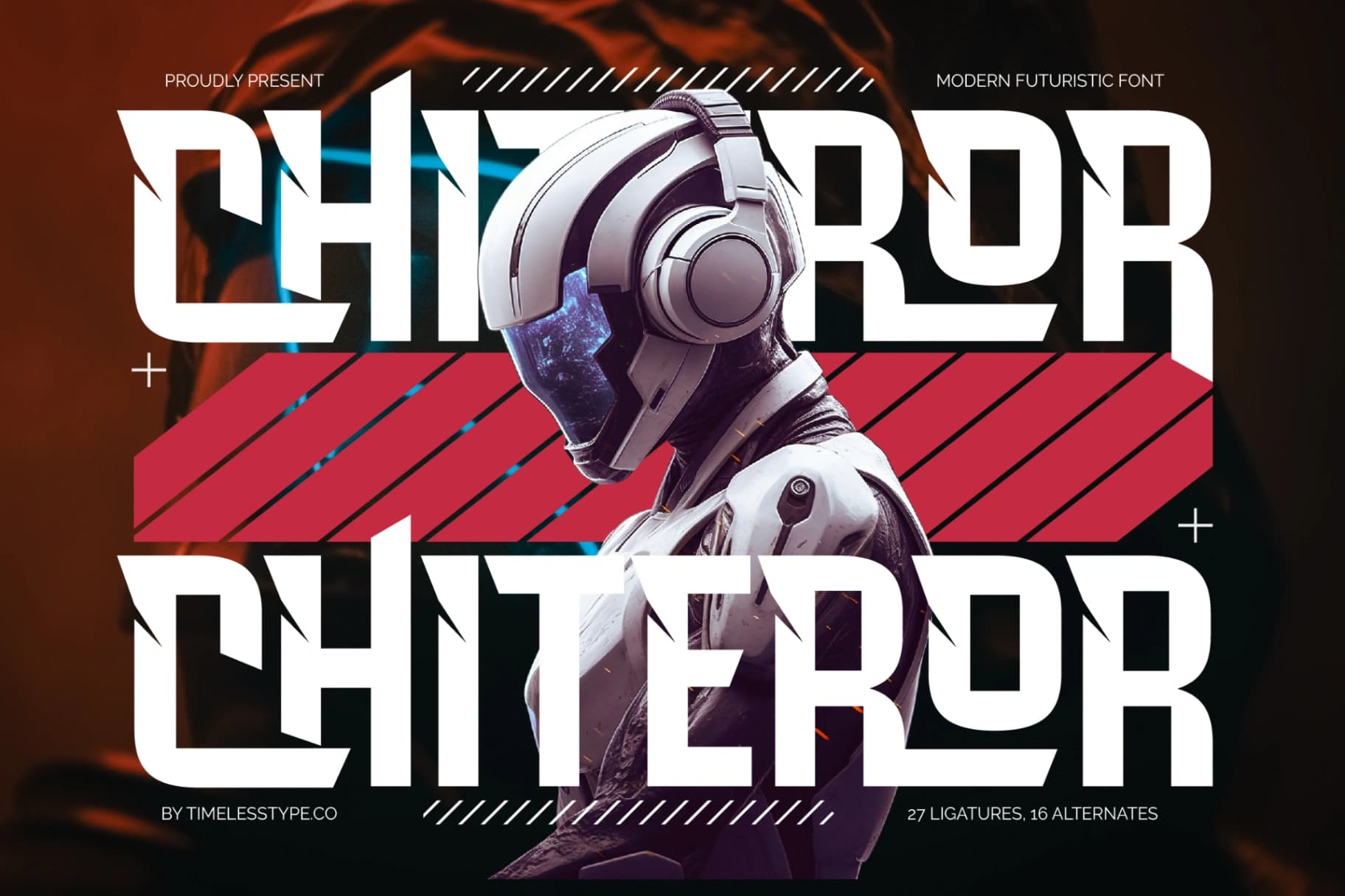 Preview of Chiteror - Modern Futuristic Font font