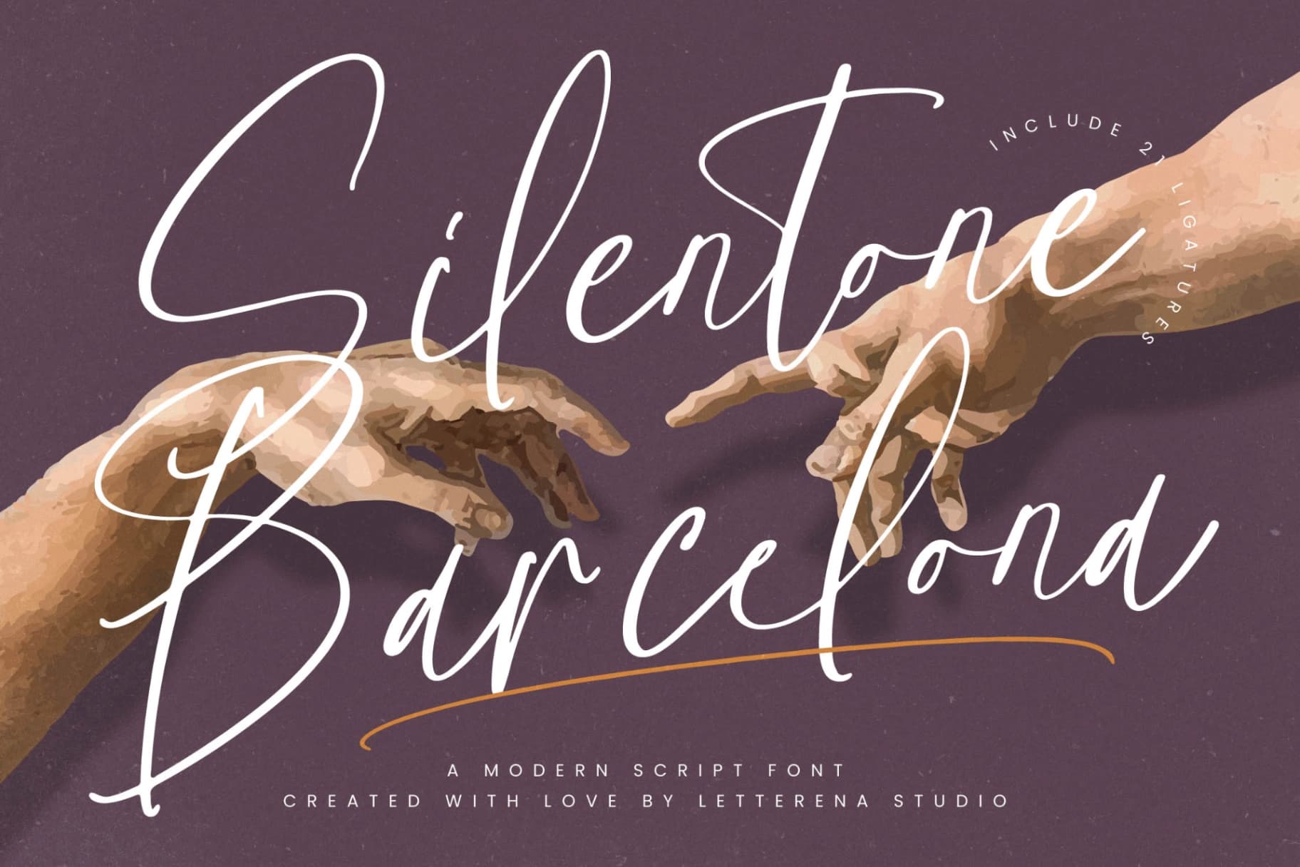Preview of Silentone Barcelona – Modern Script Font font