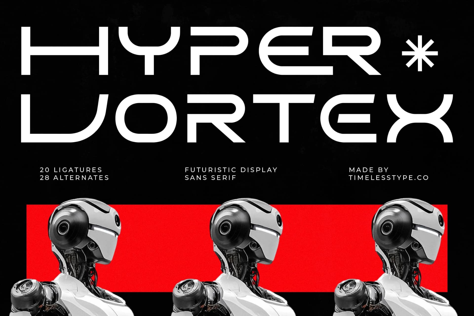 Preview of Hyper Vortex - Futuristic display Sans Serif Font font