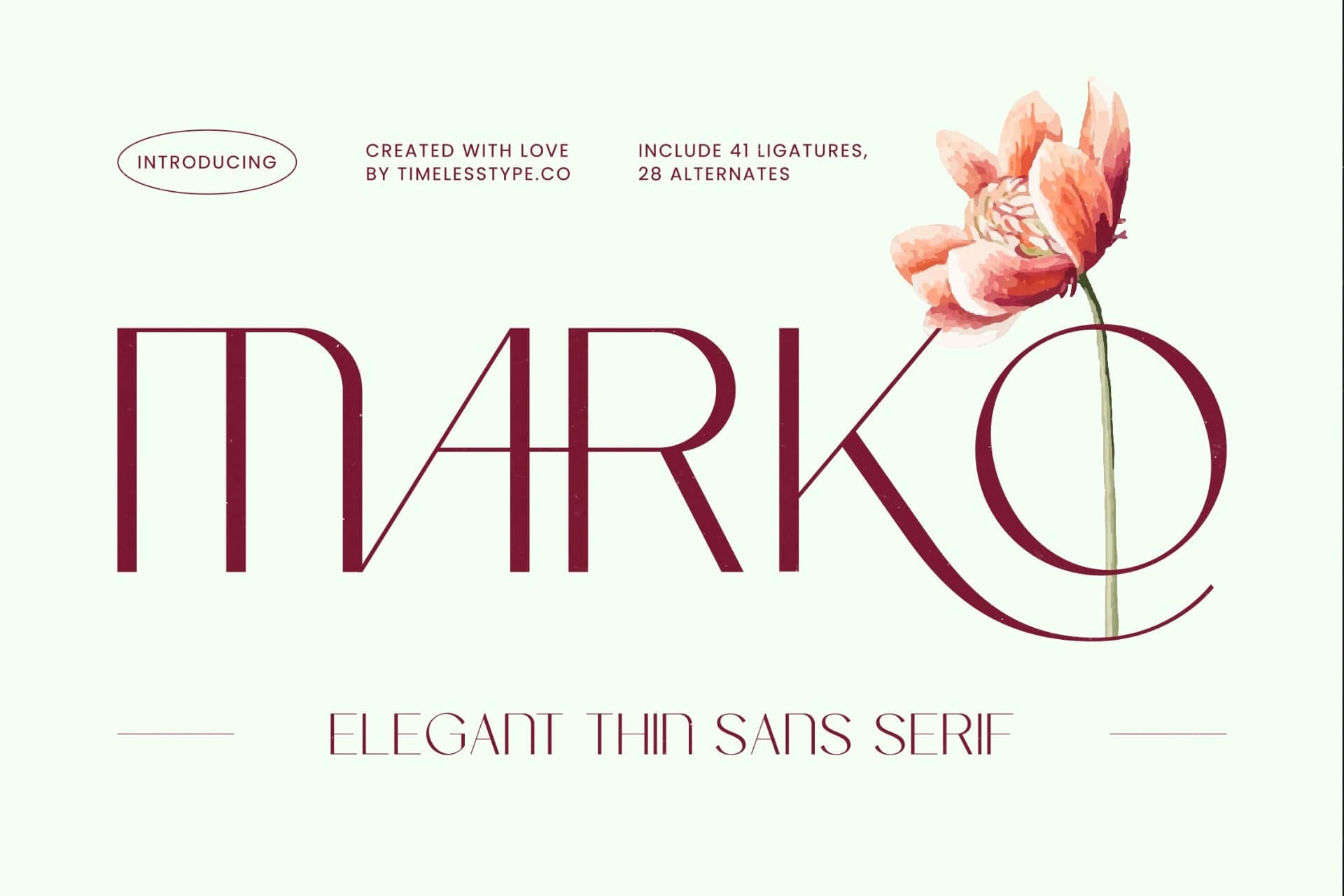 Preview of Marko - Elegant Thin Sans Serif Font font