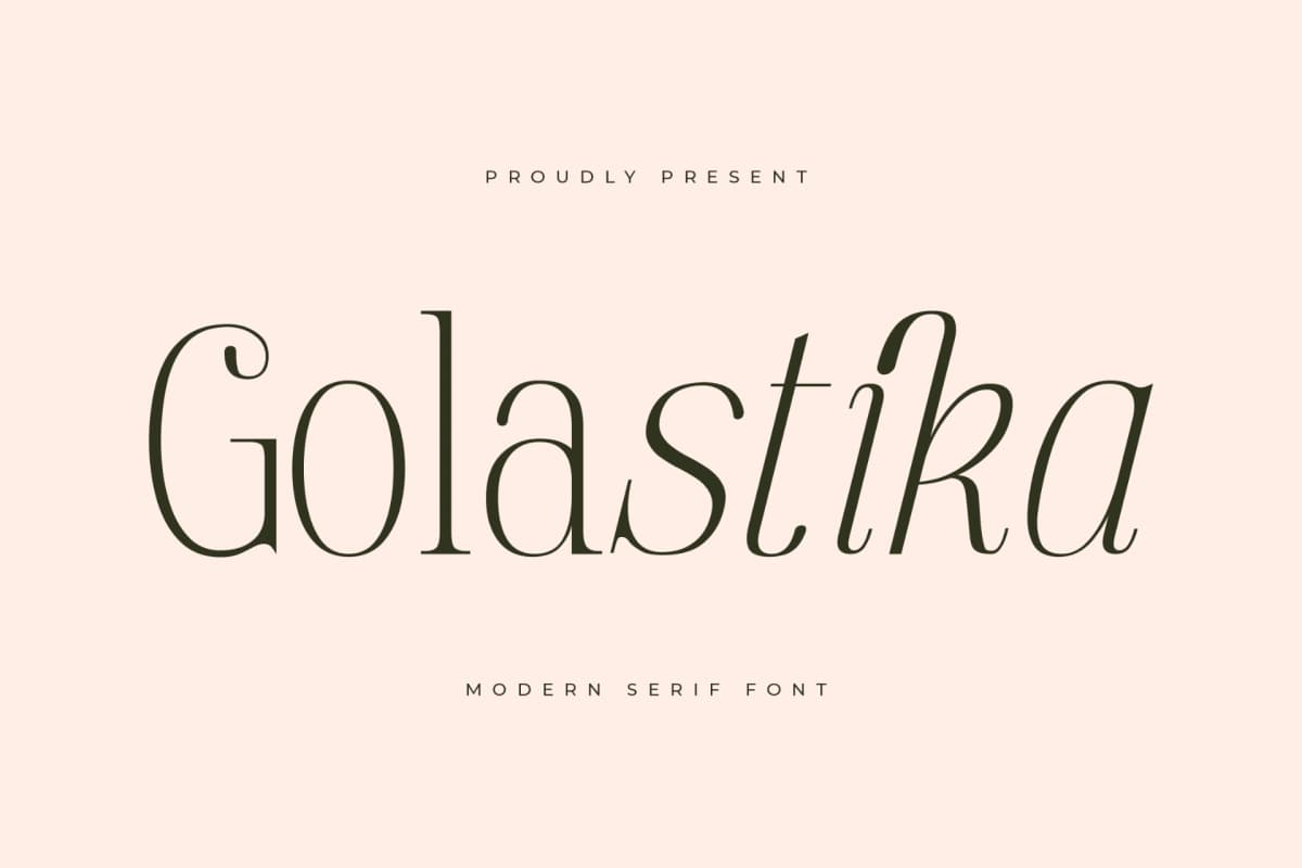 Preview of Golastika – Modern Serif Font font