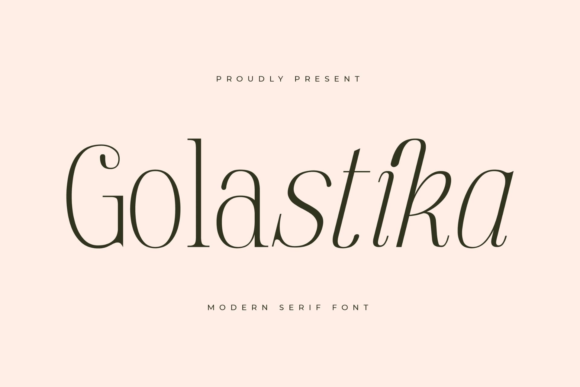 Preview of Golastika – Modern Serif Font font