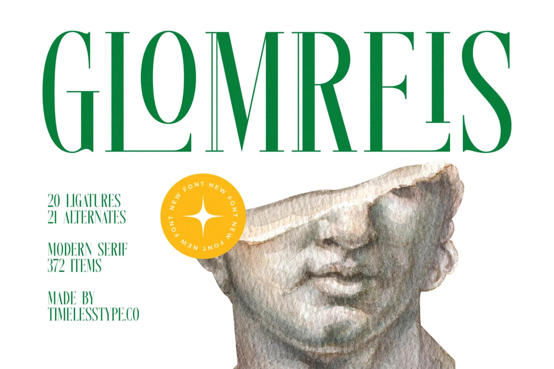 Preview of Glomreis - Modern Serif Font font