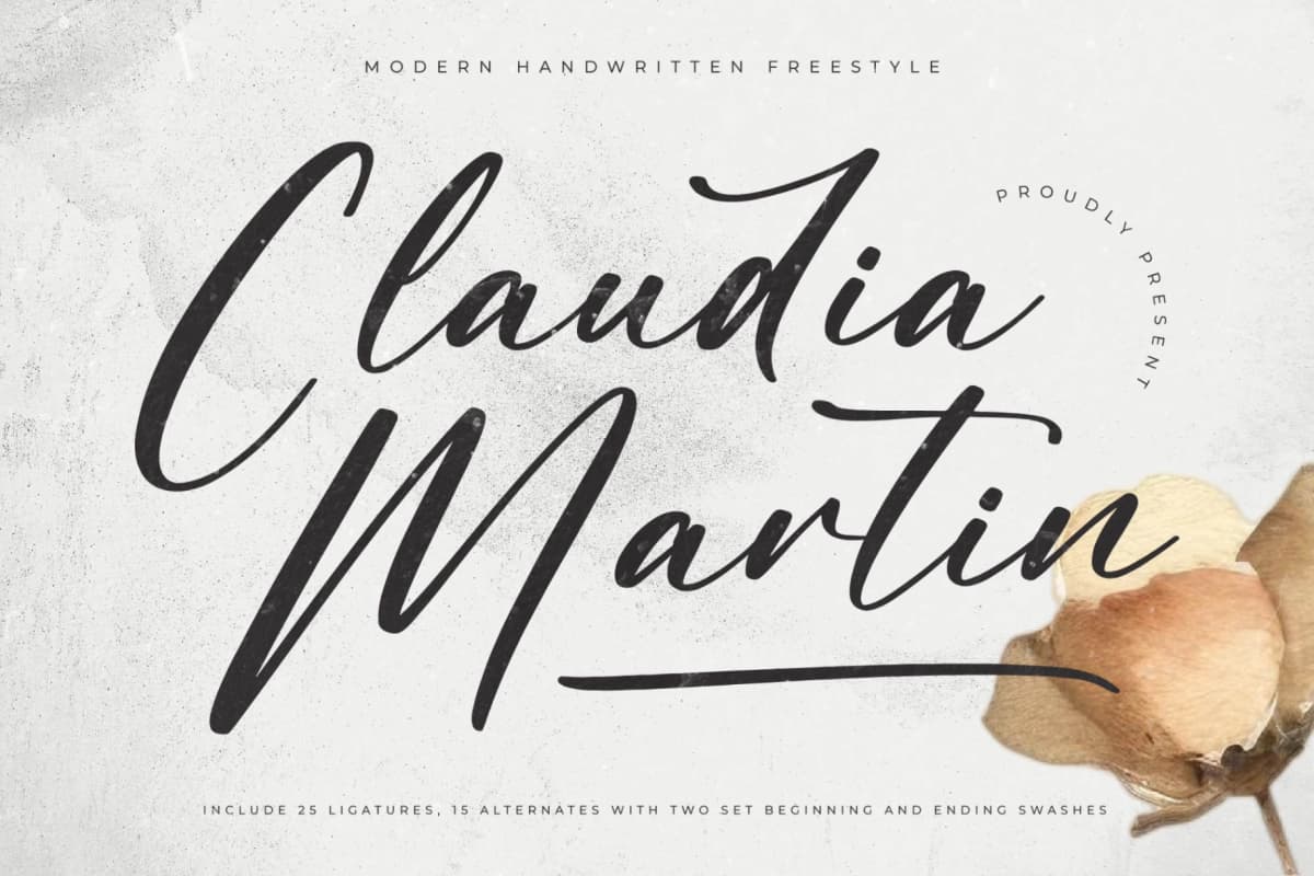 Preview of Claudia Martin – Modern Handwritten Freestyle font