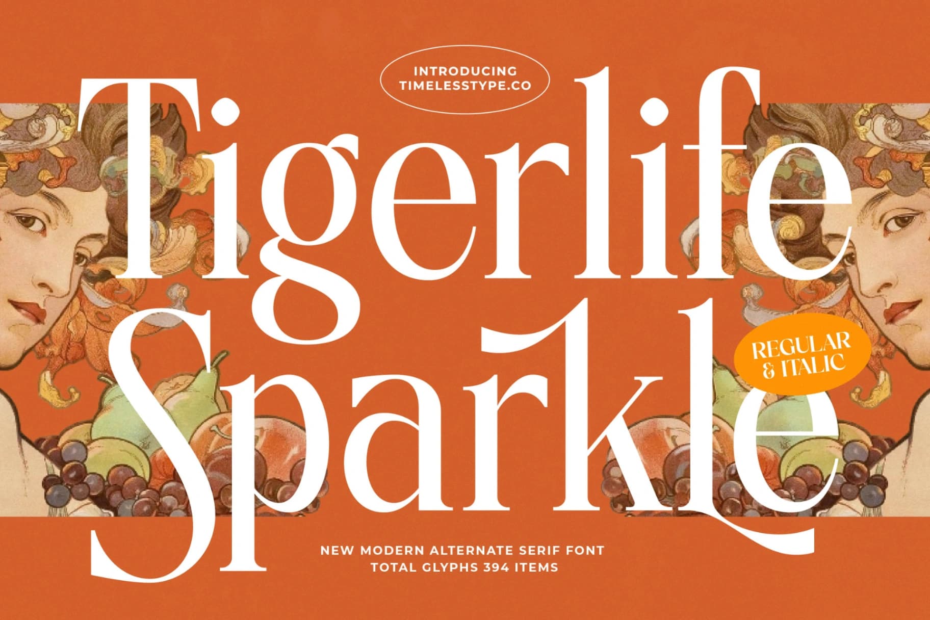 Preview of Tigerlife Sparkle - Modern Alternate Serif Font font
