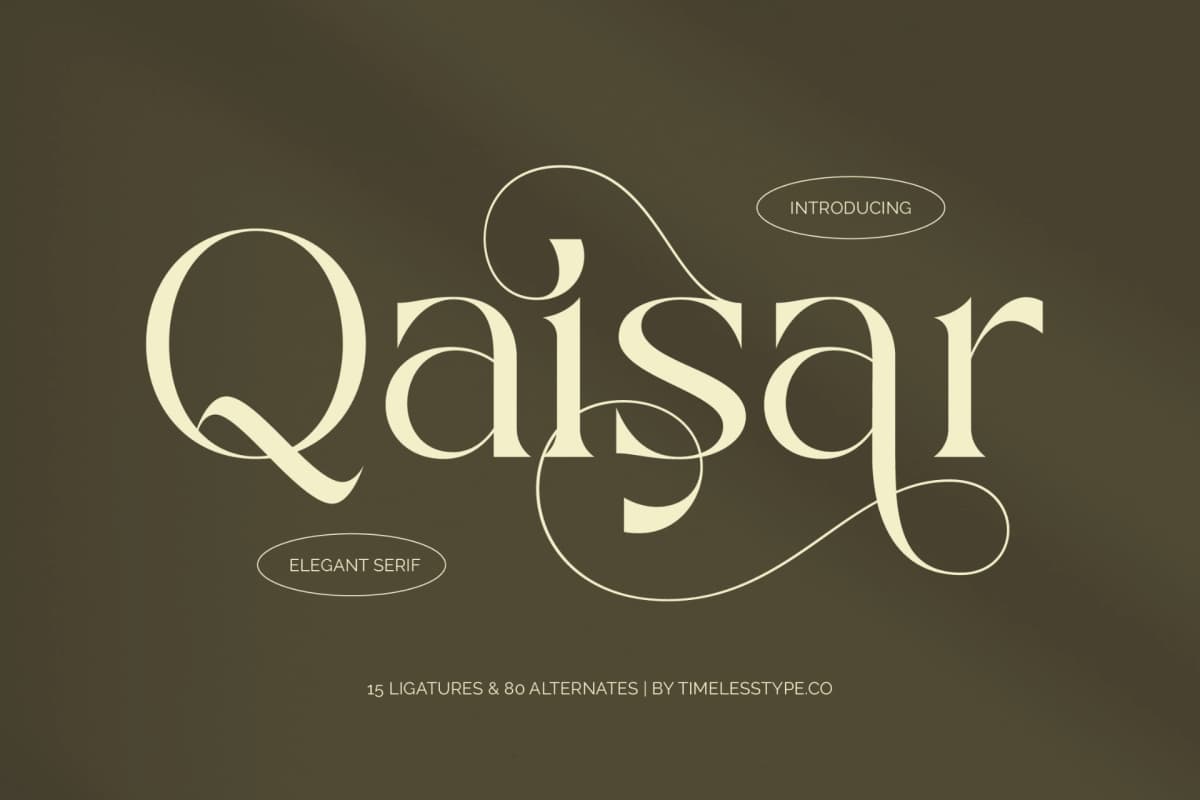 Qaisar - Elegant Serif Font font preview 1