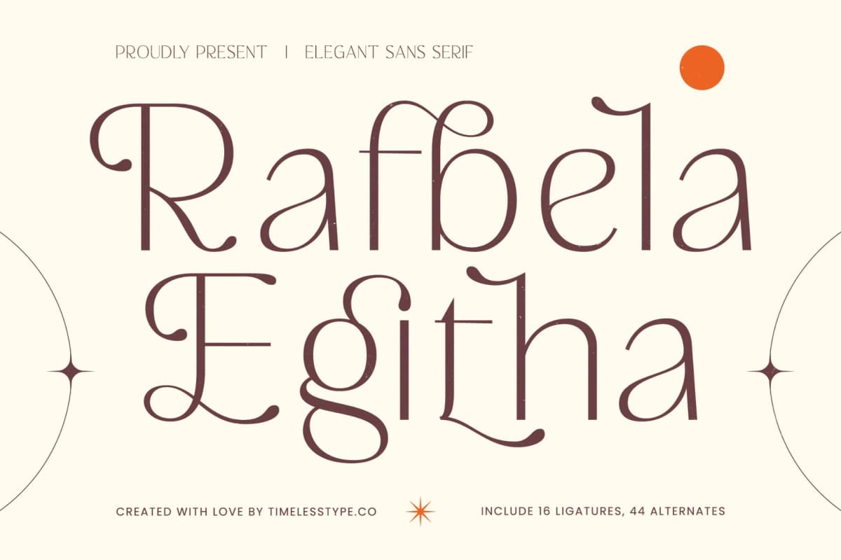Rafbela Egitha - Elegant Sans Serif Display font preview 1