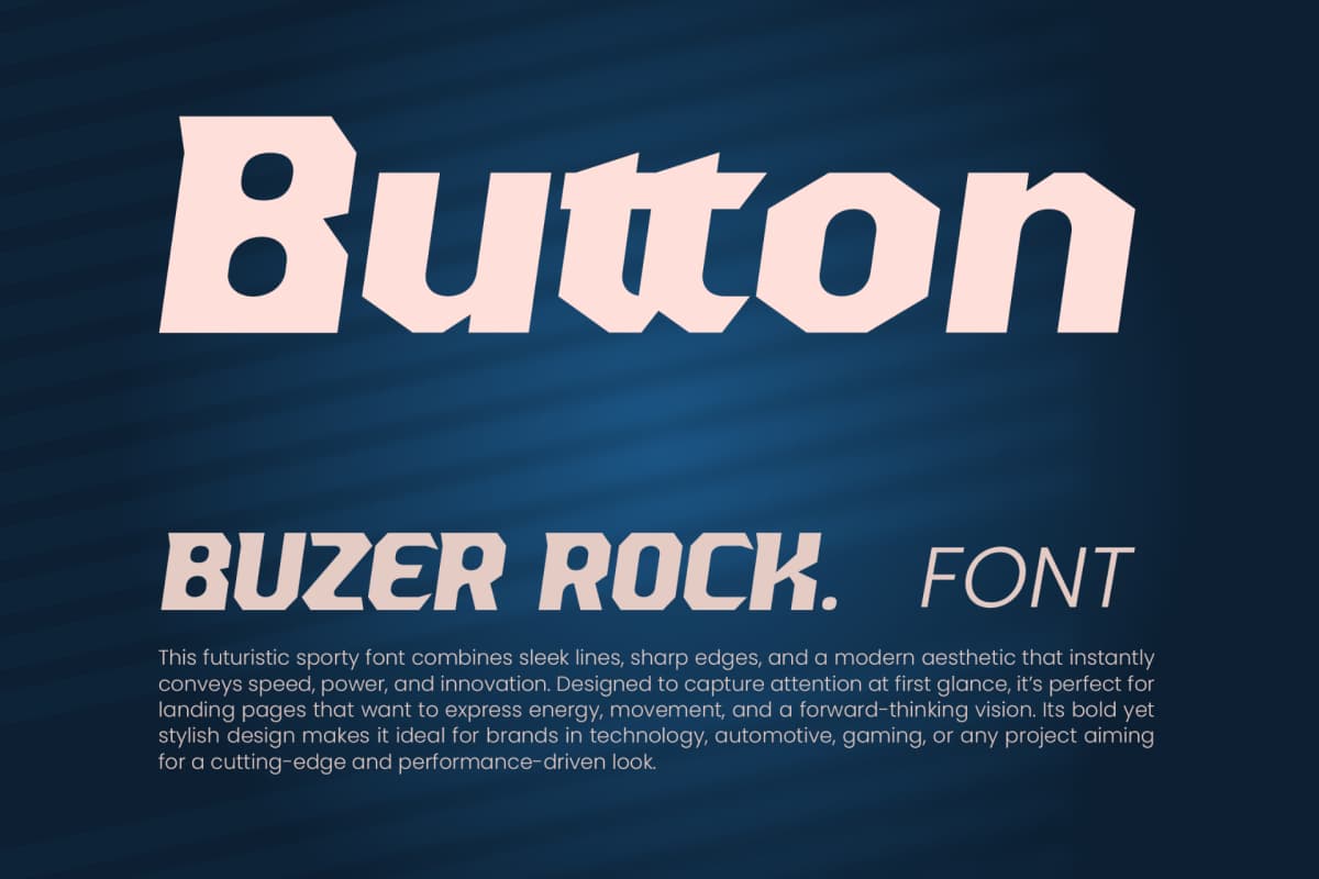 Buzer Rock - Futuristic Sporty Font font preview 3