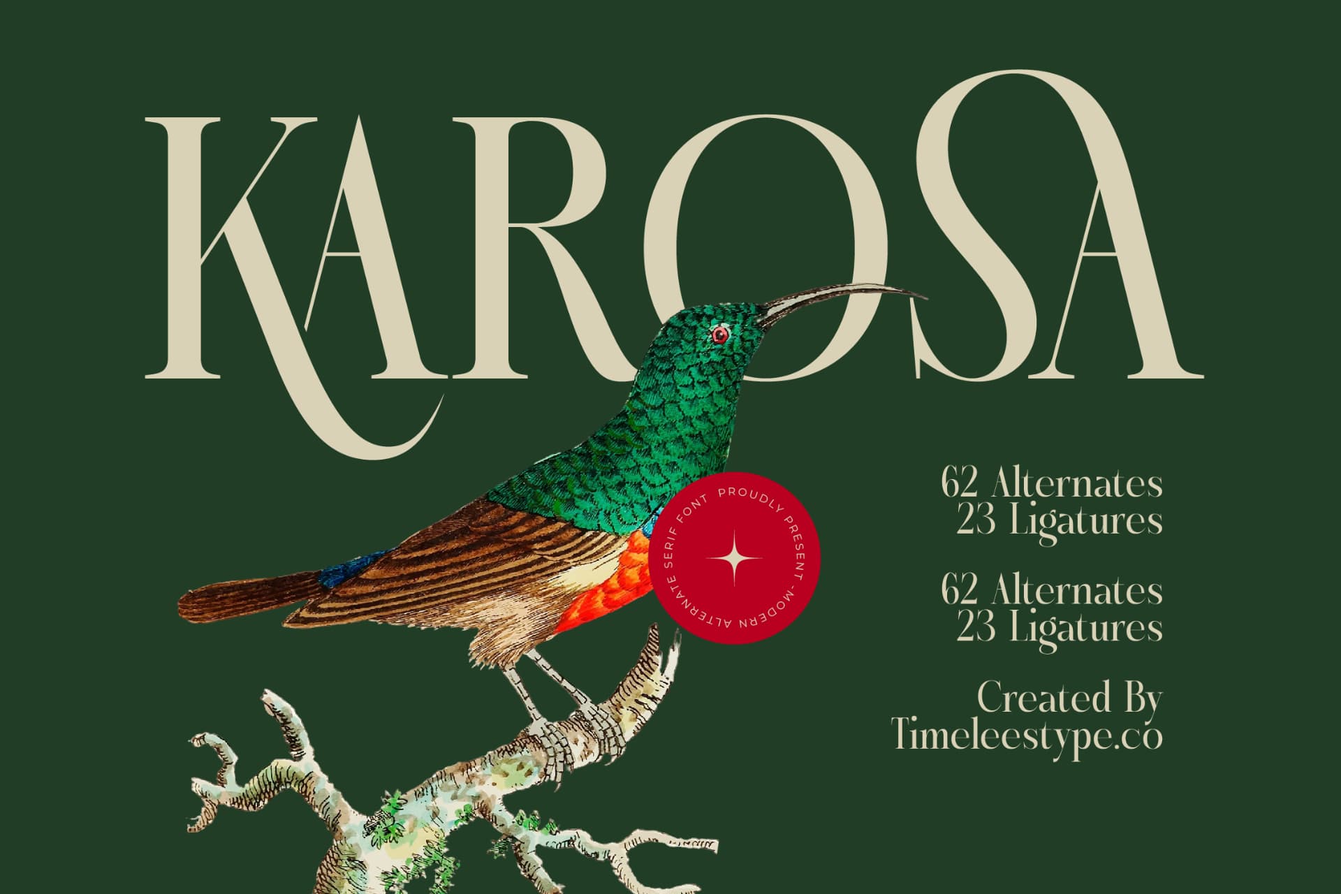 Preview of Karosa - Modern Serif Font font
