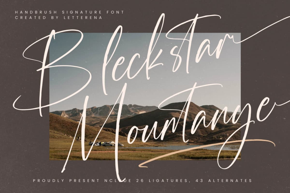 Bleckstar Mountanye – Handbrush Signature Font font preview 1