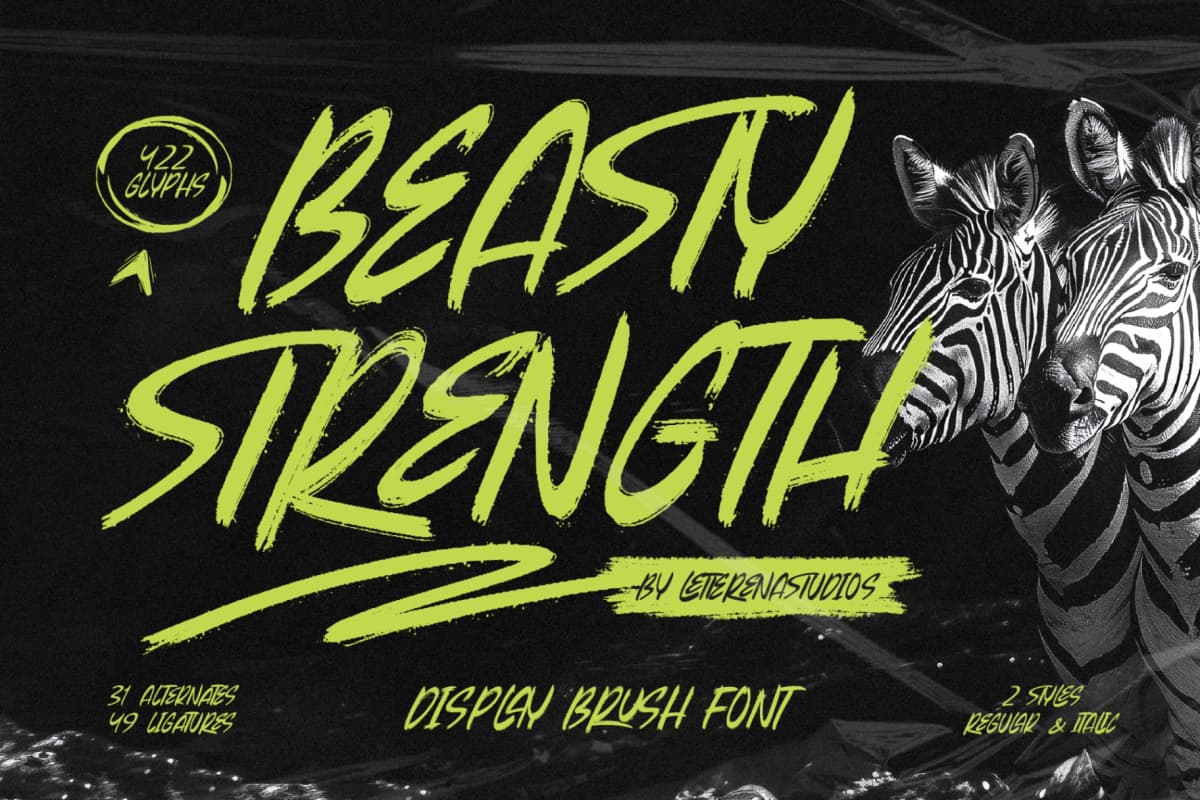 Preview of Beasty Strength - Display Brush Font font