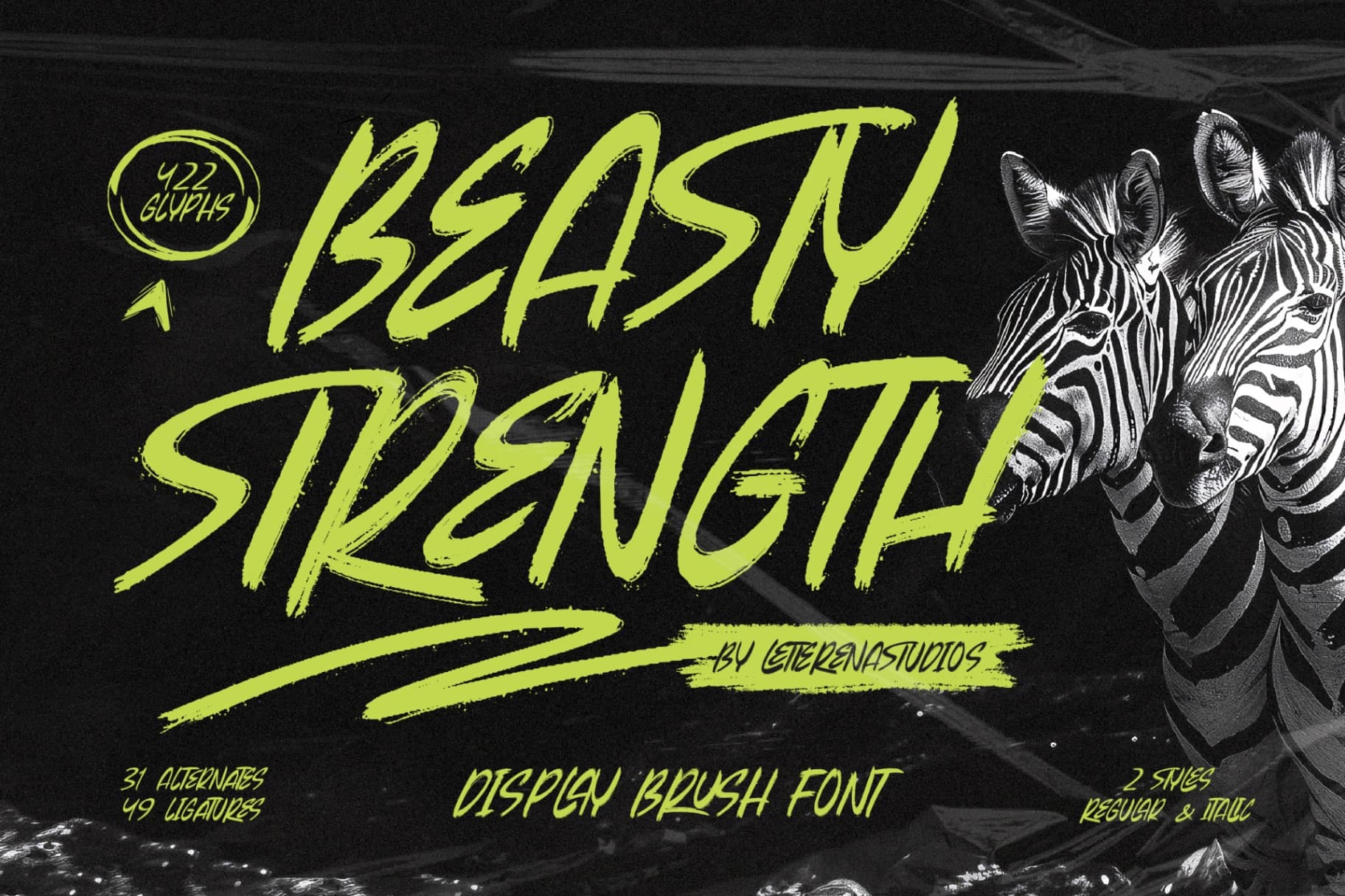 Preview of Beasty Strength - Display Brush Font font