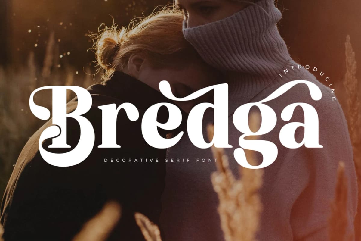 Preview of Bredga – Decorative Serif Font font