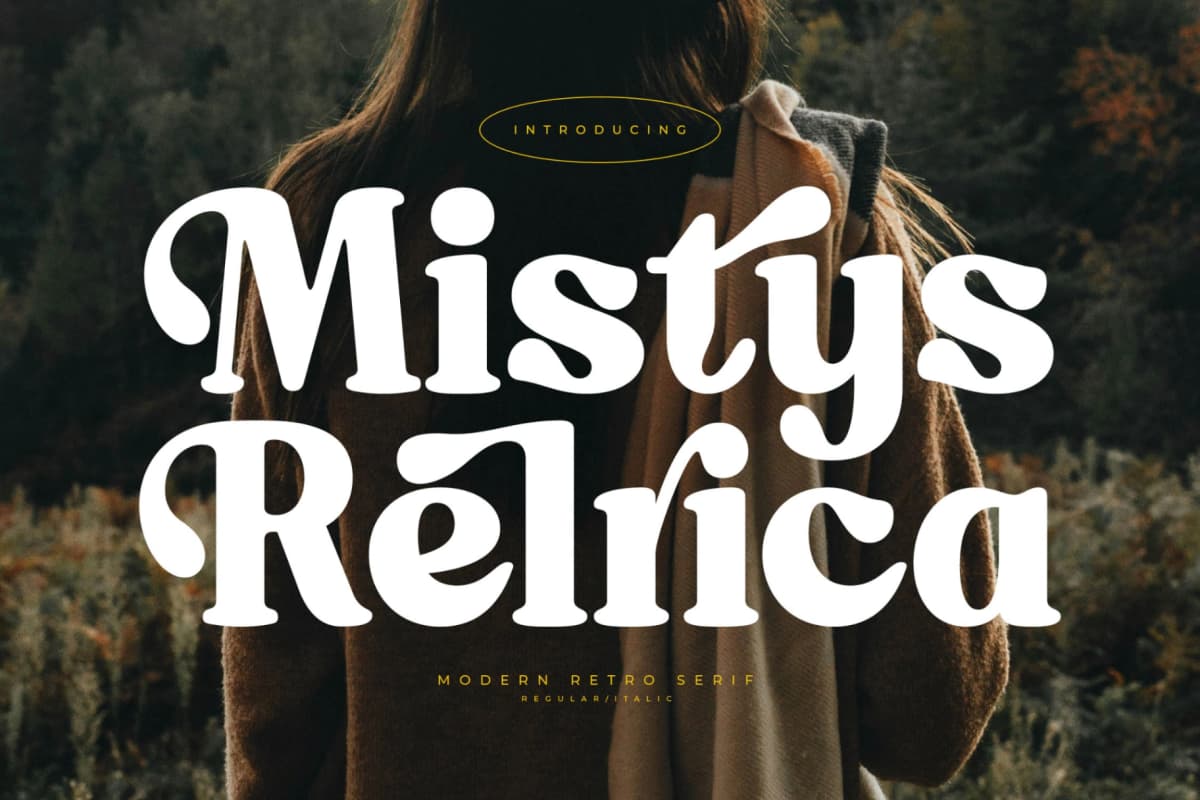 Mistys Relrica – Modern Retro Serif font preview 1