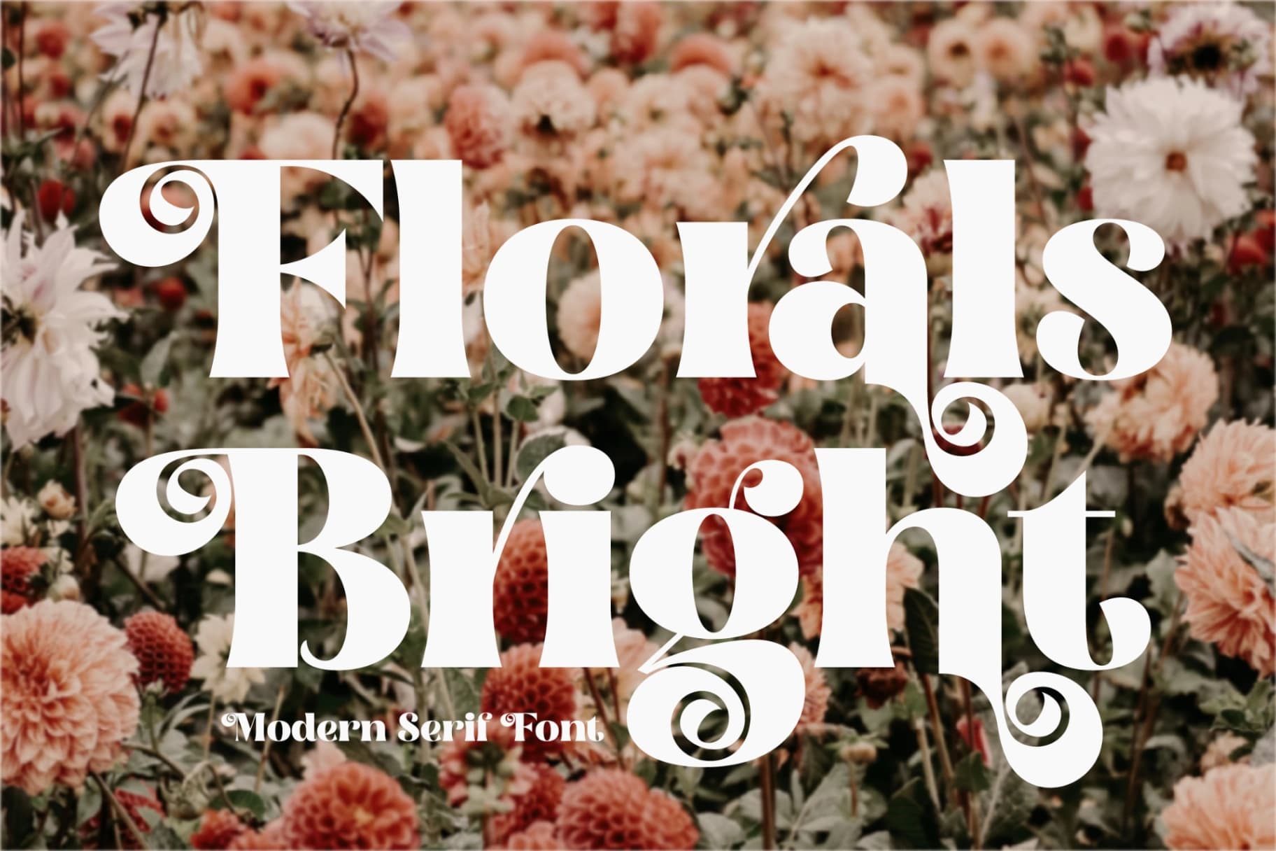 Preview of Florals Bright - Serif Vintage Display font
