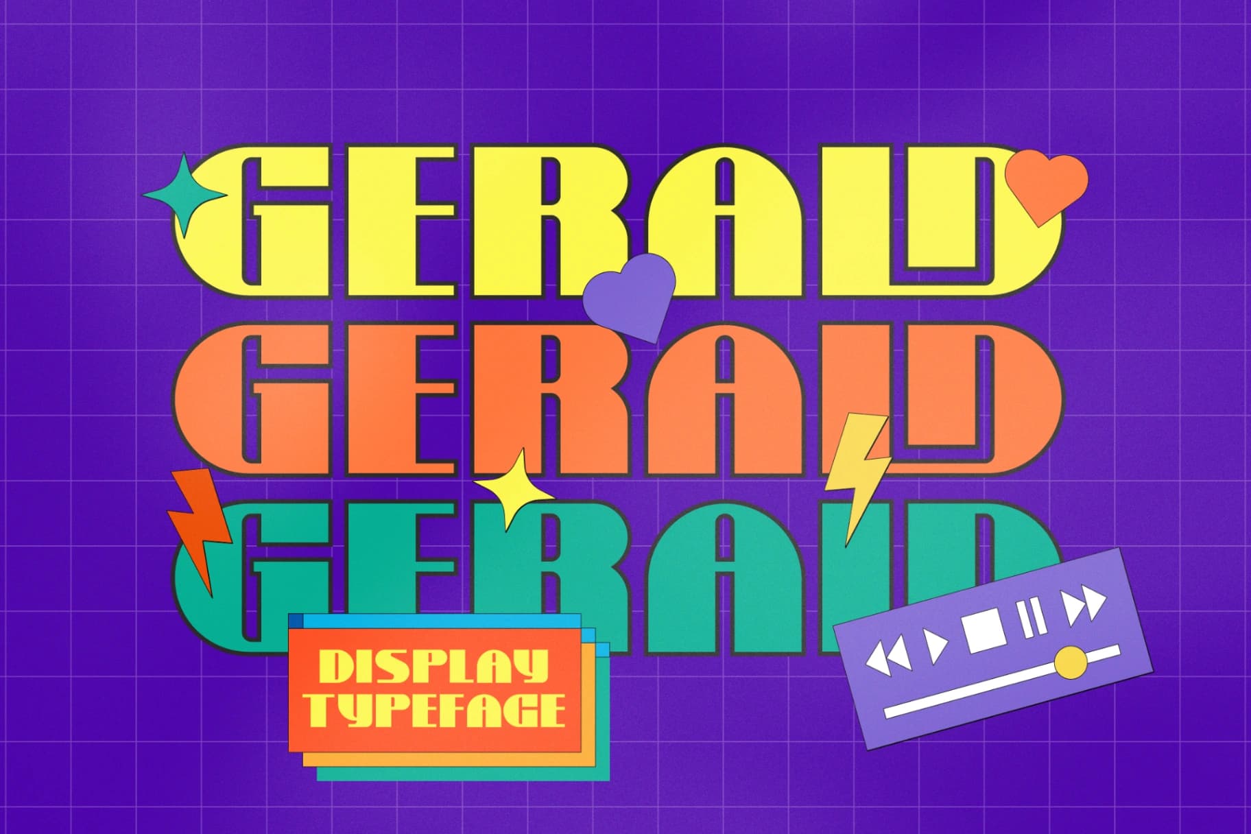 Preview of Gerald - Display and Retro Style Font font