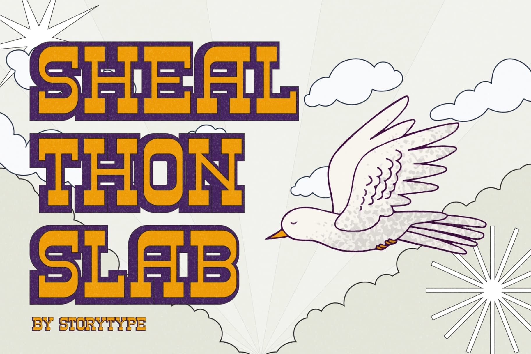 Preview of SHEAL THON SLAB - Display Font font