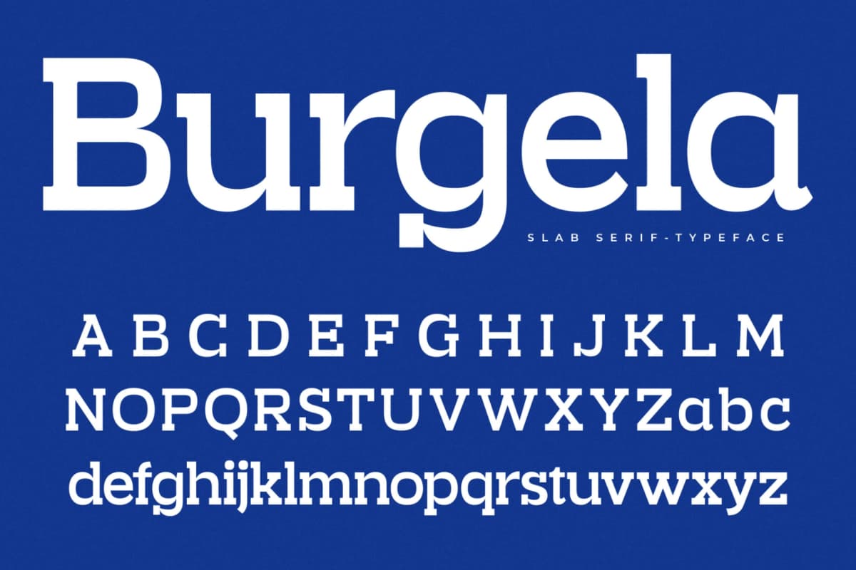 Preview of Burgela – Slab Serif Typeface font