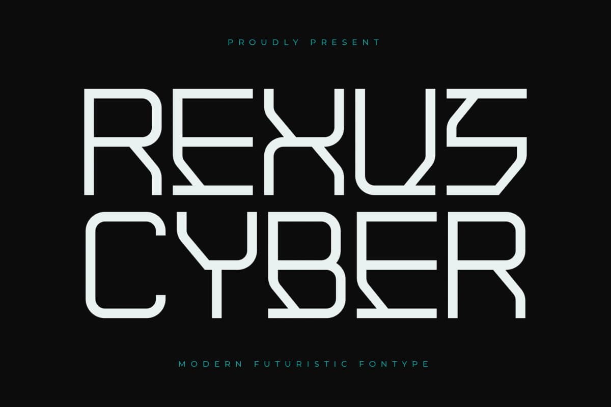 Preview of Rexus Cyber – Modern Futuristic Fontype font