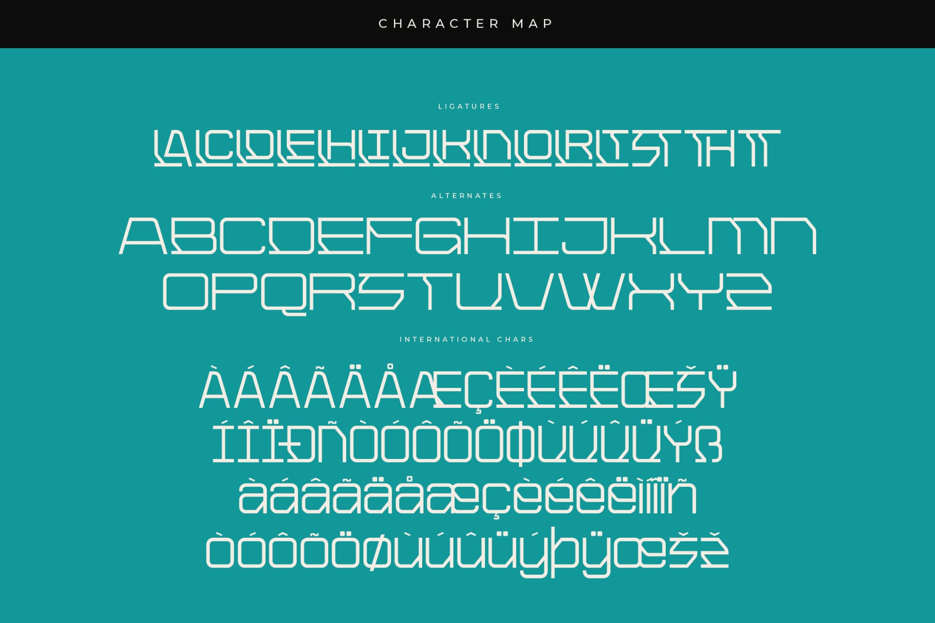 Preview 14 for Rexus Cyber – Modern Futuristic Fontype
